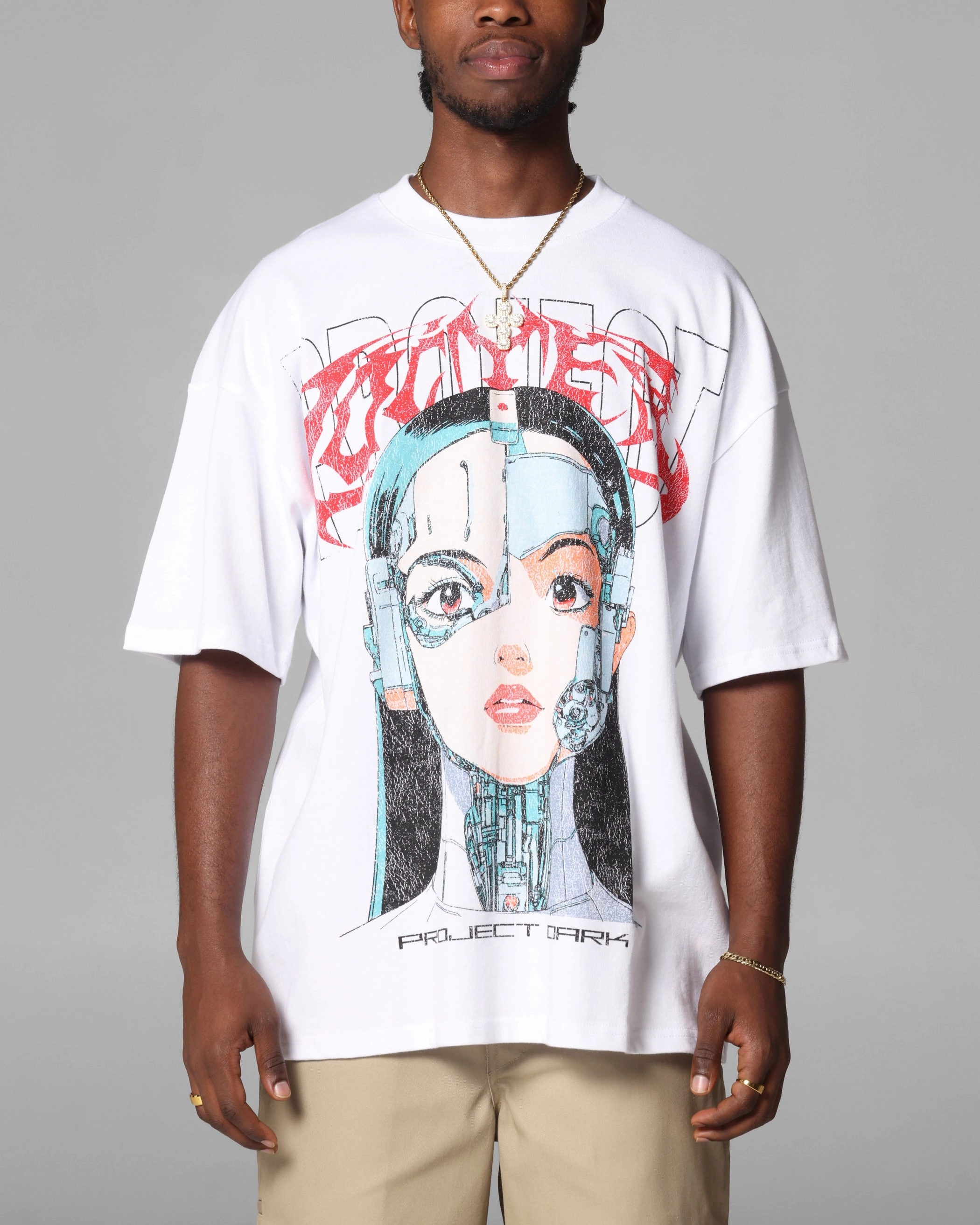 Loiter Cyber Geisha Vintage T-Shirt White Urban Smart Quick Dry Fabric