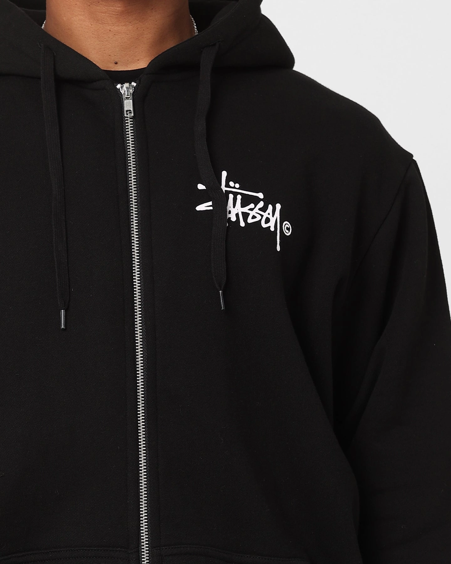 Refresh Stussy Shadow Graffiti Zip Hoodie Black