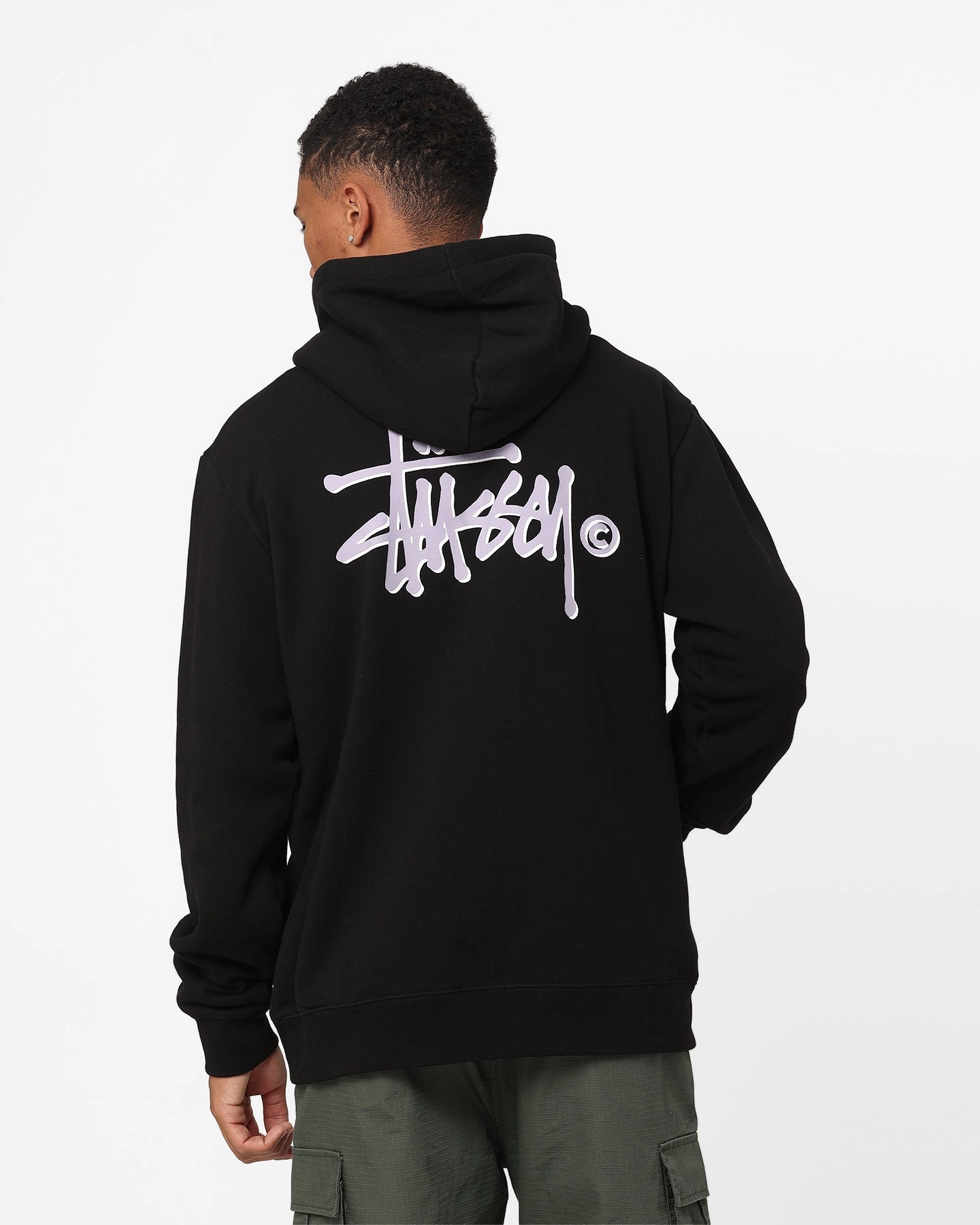 Stussy Shadow Graffiti Zip Hoodie Black shearling