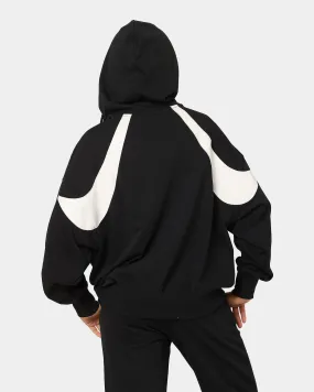 Nike Women's Sportswear Circa 50 Fleece Hoodie Black/White NonRestrictive Armholes