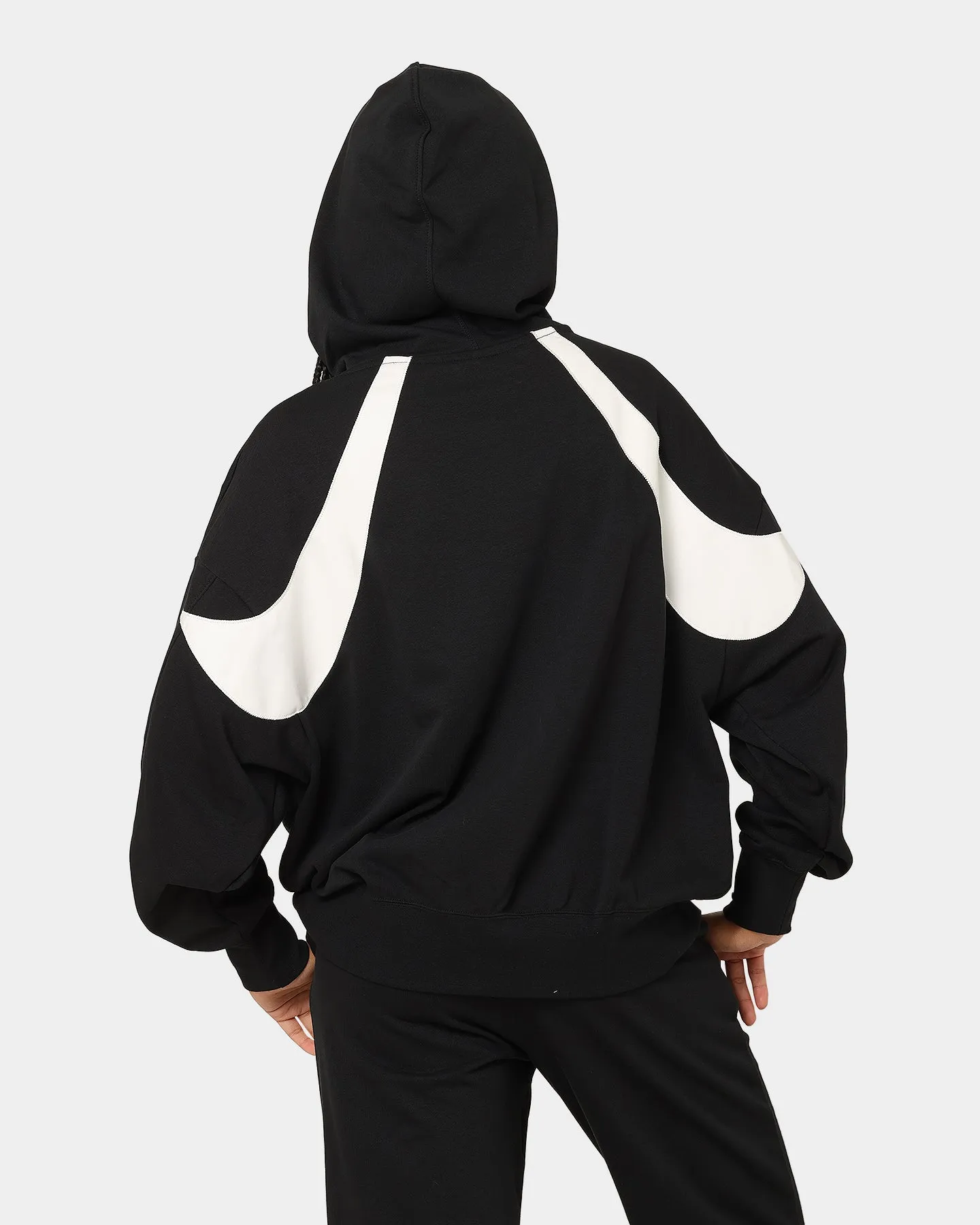 Nike Women's Sportswear Circa 50 Fleece Hoodie Black/White NonRestrictive Armholes