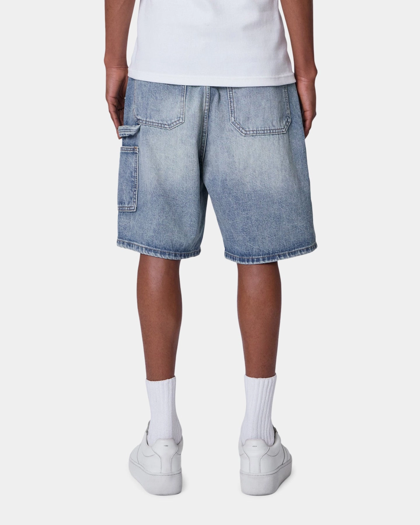 MNML Double Western Jewel Denim Shorts Blue Running Gear