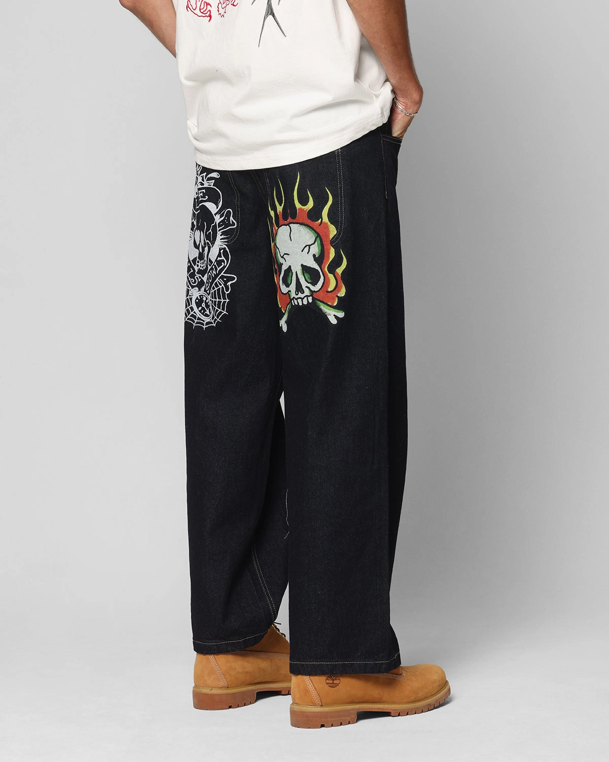 Ed Hardy Wide Leg Skull Jeans Dark Indigo Core Essential