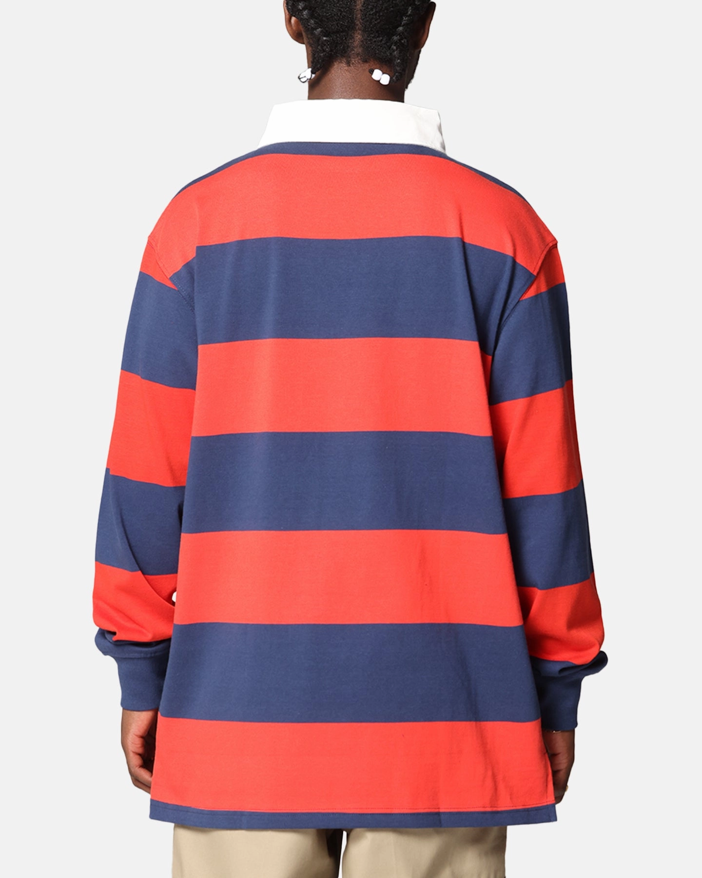 Relaxed Comfort Button-Down Collar Bleacher Athletic Sydney Roosters NRL Stripe Rugby Polo Shirt Official Team Colour