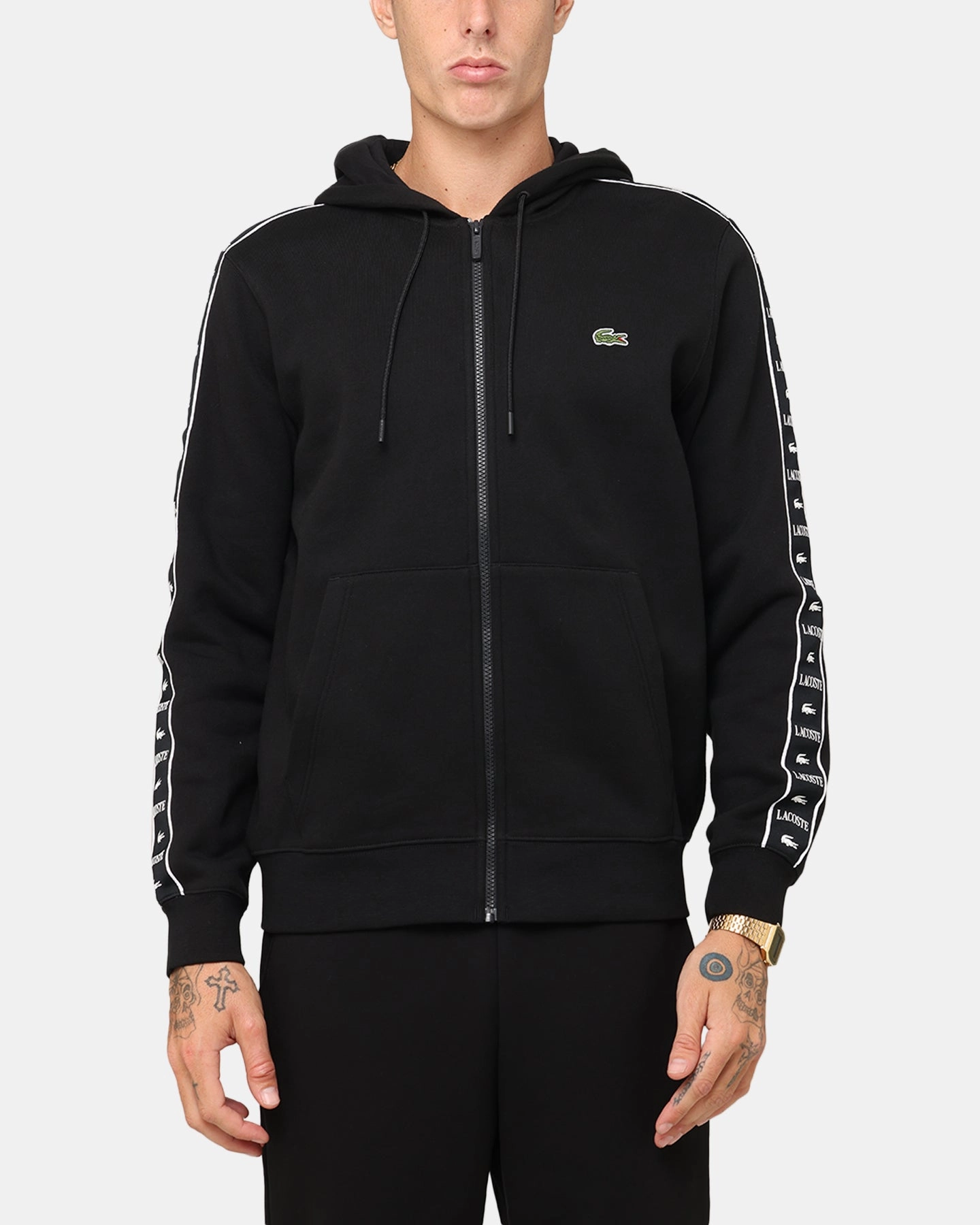 Durable Zippers Gore-Tex Lacoste 23 Tape Hoodie Black