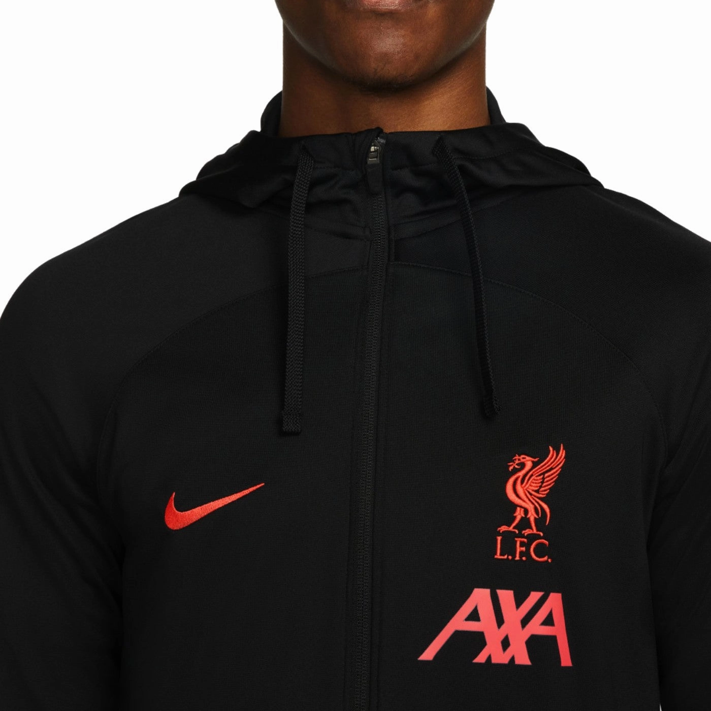 Enhanced Airflow Mesh QuickRelease Closure Liverpool FC black hooded presentation soccer tracksuit 2022/23 - Nike