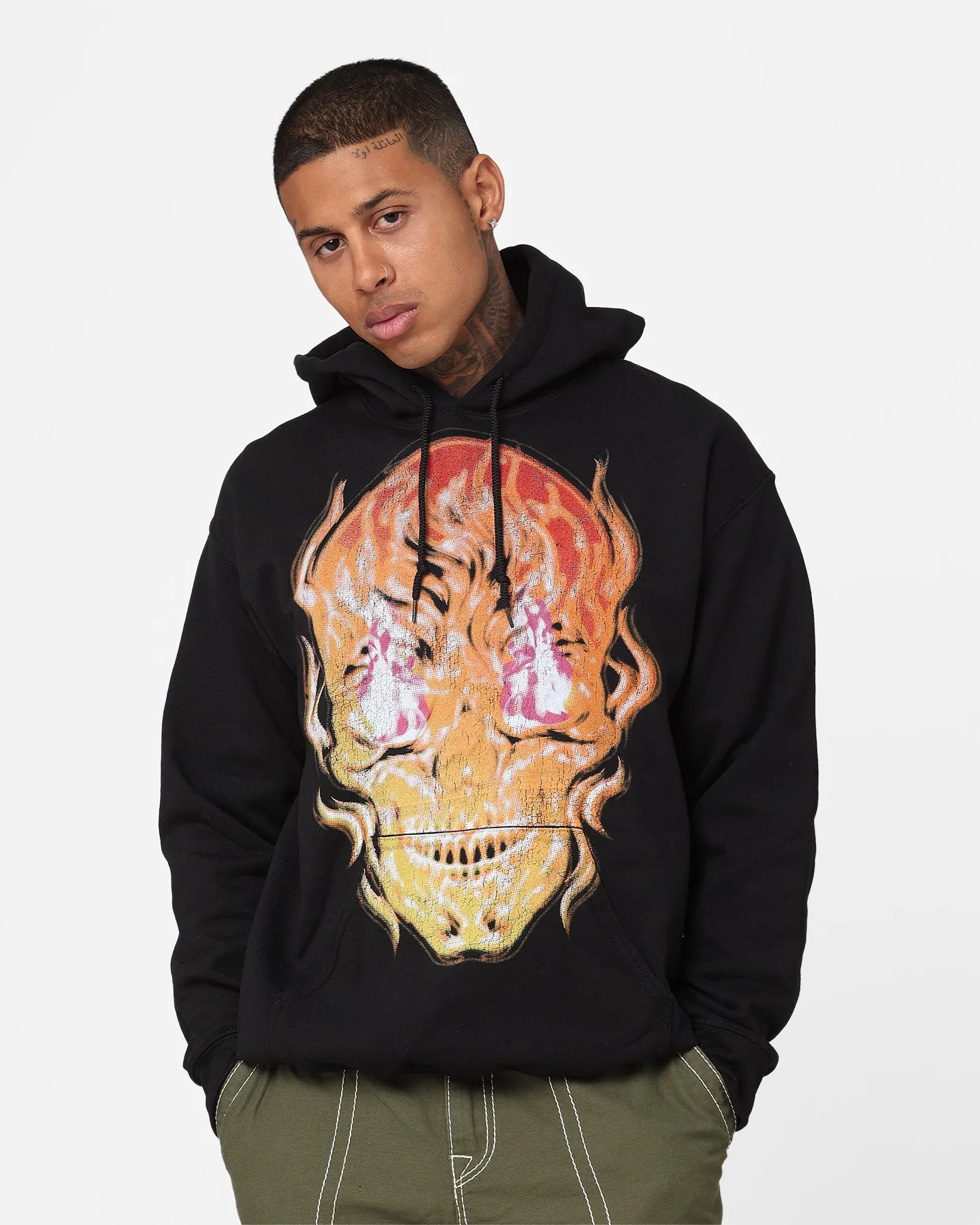Last Kings Fiery Skull Hoodie Black Compressed Packaging LowProfileLogo
