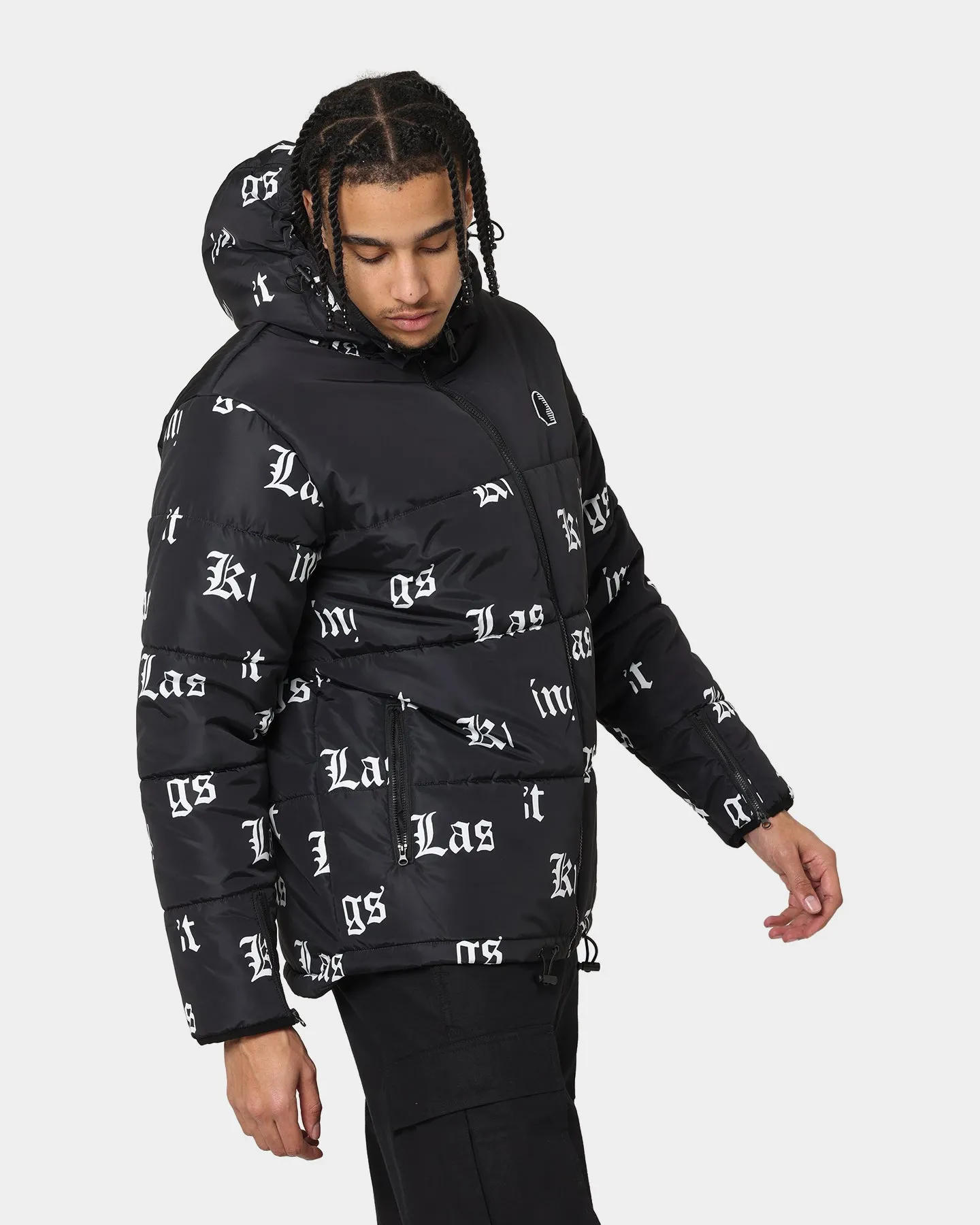Last Kings Fragment Puffer Jacket Black Three Layer Laminate sunny - day look