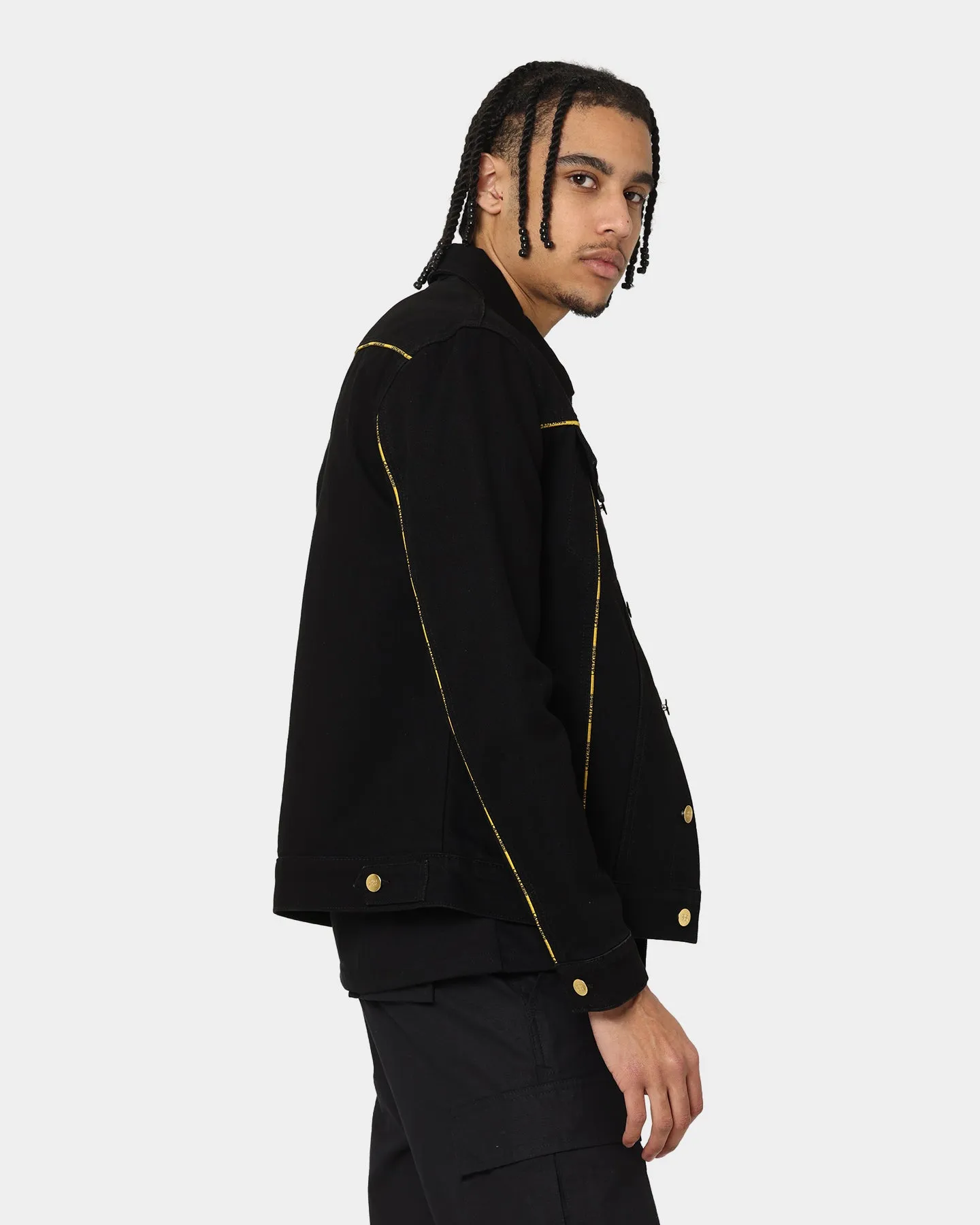 Last Kings Piping Denim Jacket Black Denim Outdoor Gear Long-sleeved