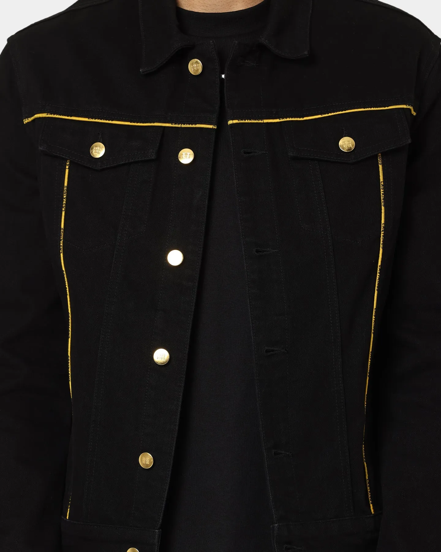 Last Kings Piping Denim Jacket Black Denim Hairspray