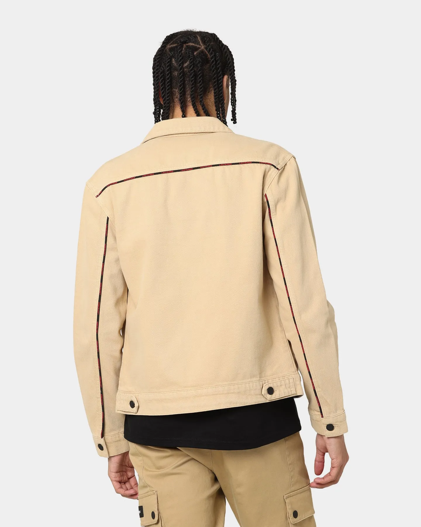 Shelf Relaxed Cut Last Kings Piping Denim Jacket Denim/Khaki
