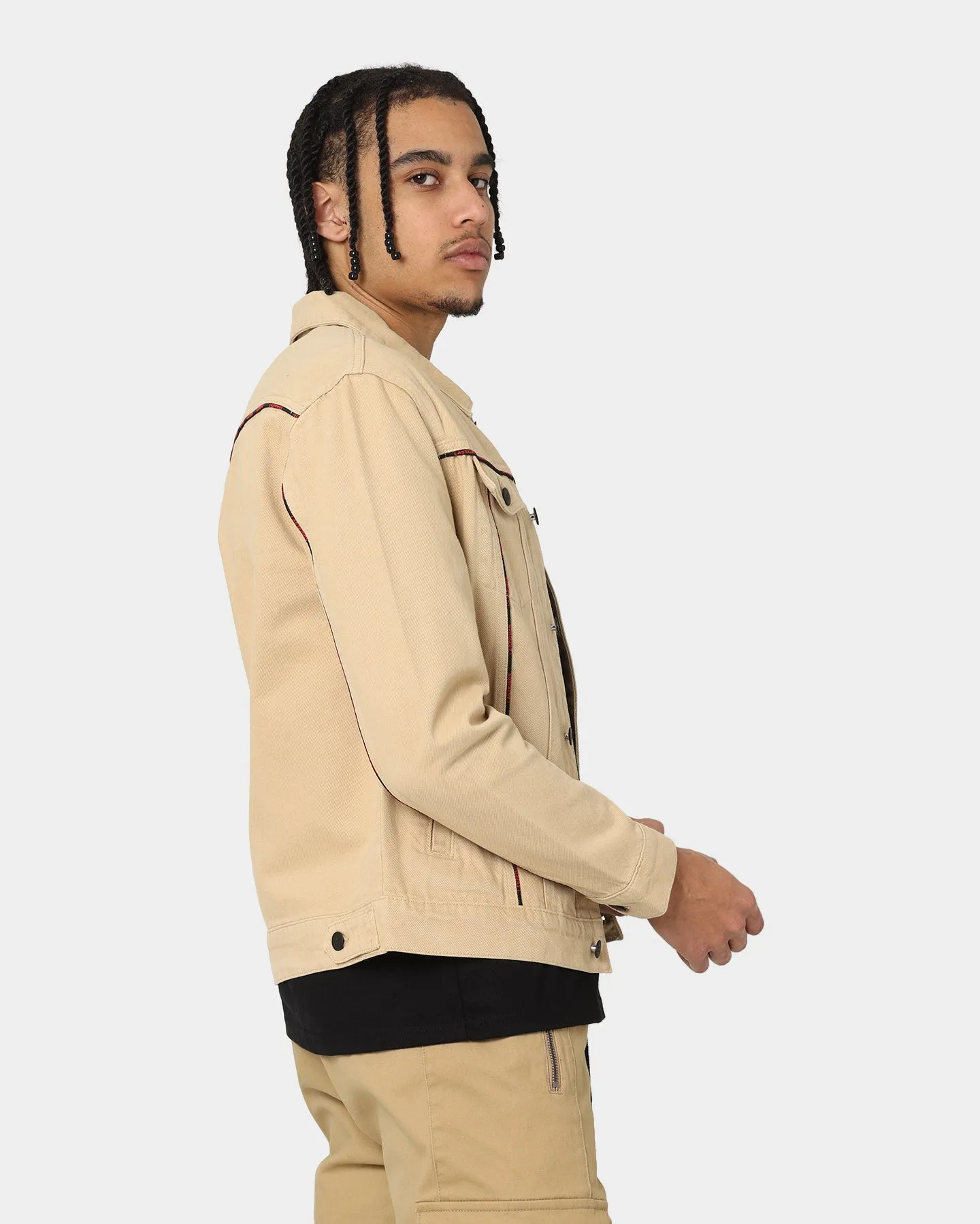 Last Kings Piping Denim Jacket Denim/Khaki Frost Shield Patterned