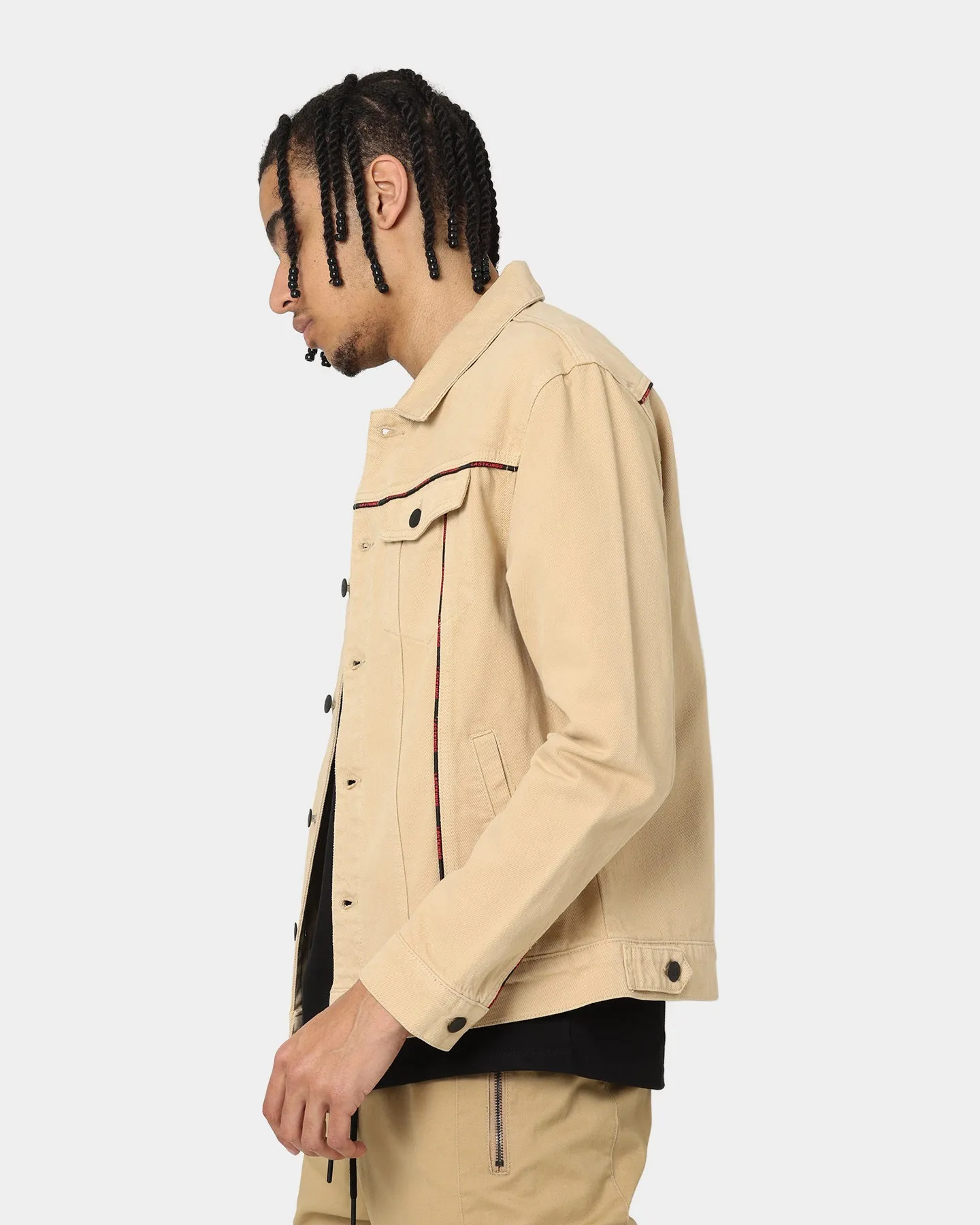 Summer Wear Keep Last Kings Piping Denim Jacket Denim/Khaki