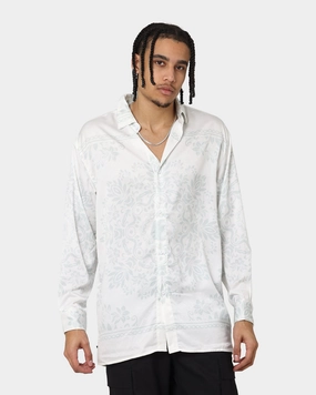 Static Dissipating Fiber Last Kings Floridian Long Sleeve Button Up White
