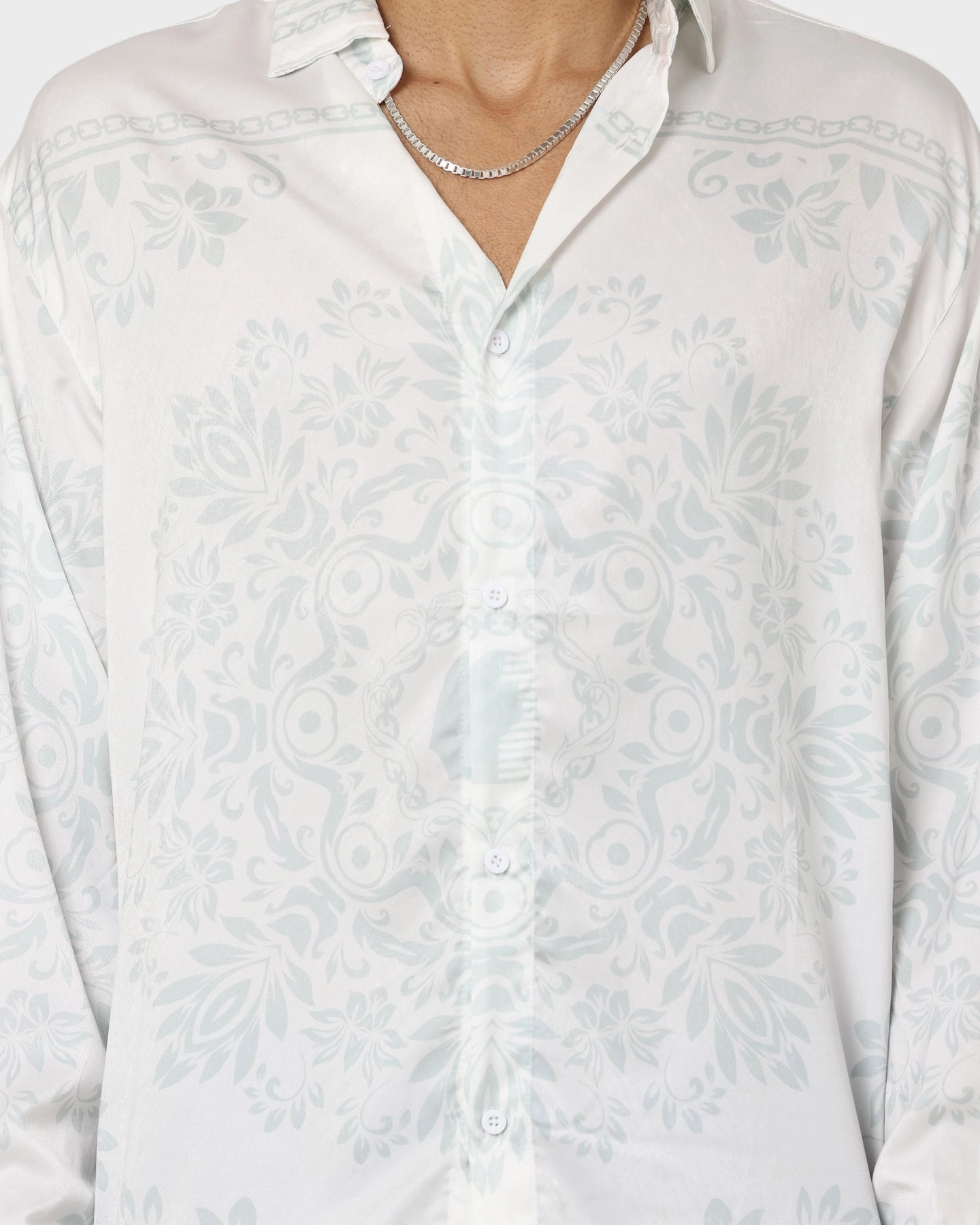 Last Kings Floridian Long Sleeve Button Up White Fashion-Forward No Slip Shoulder Grip