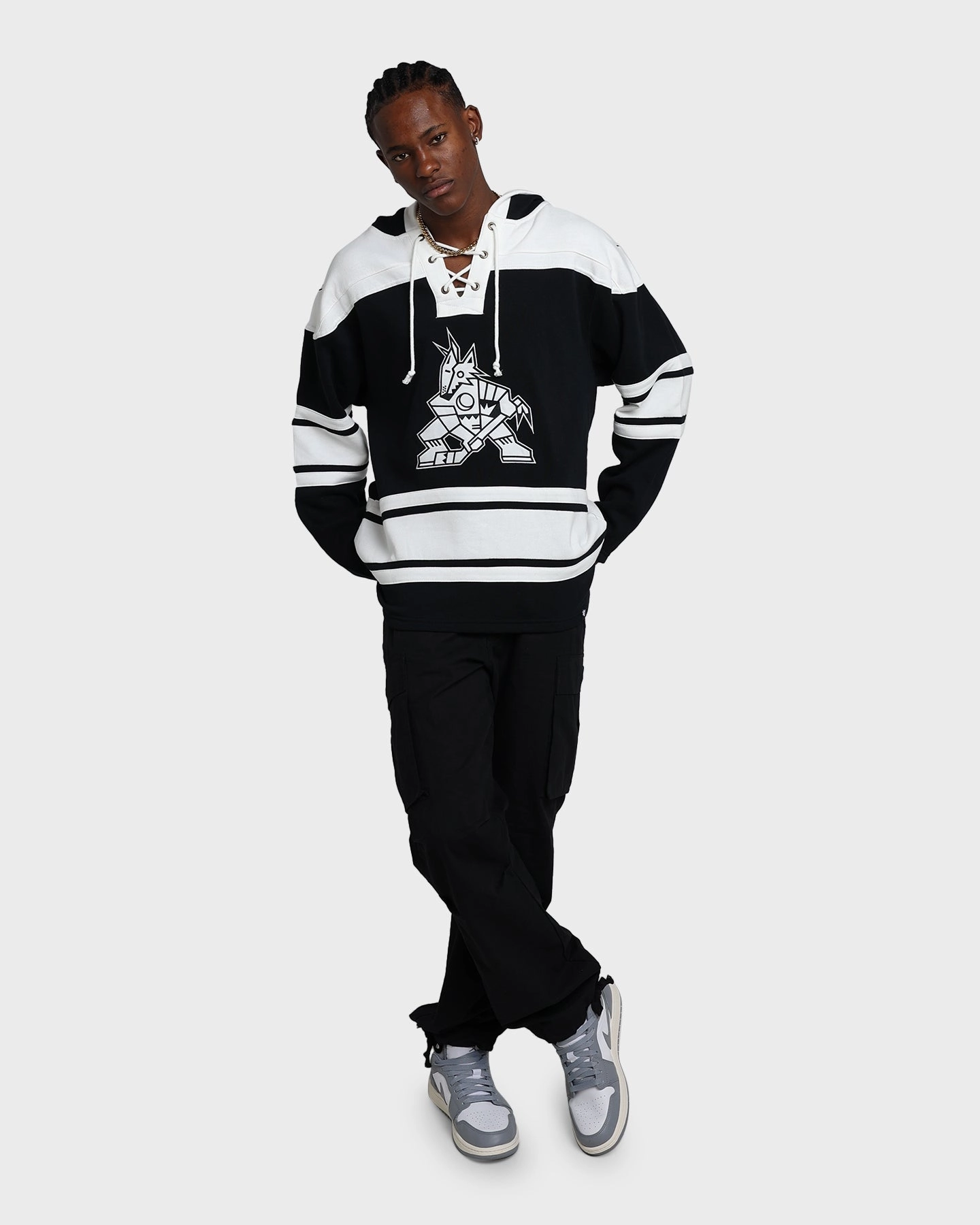 Quick Dry Technology High - end 47 Brand Arizona Coyotes Superior Lacer Hoodie Jet Black