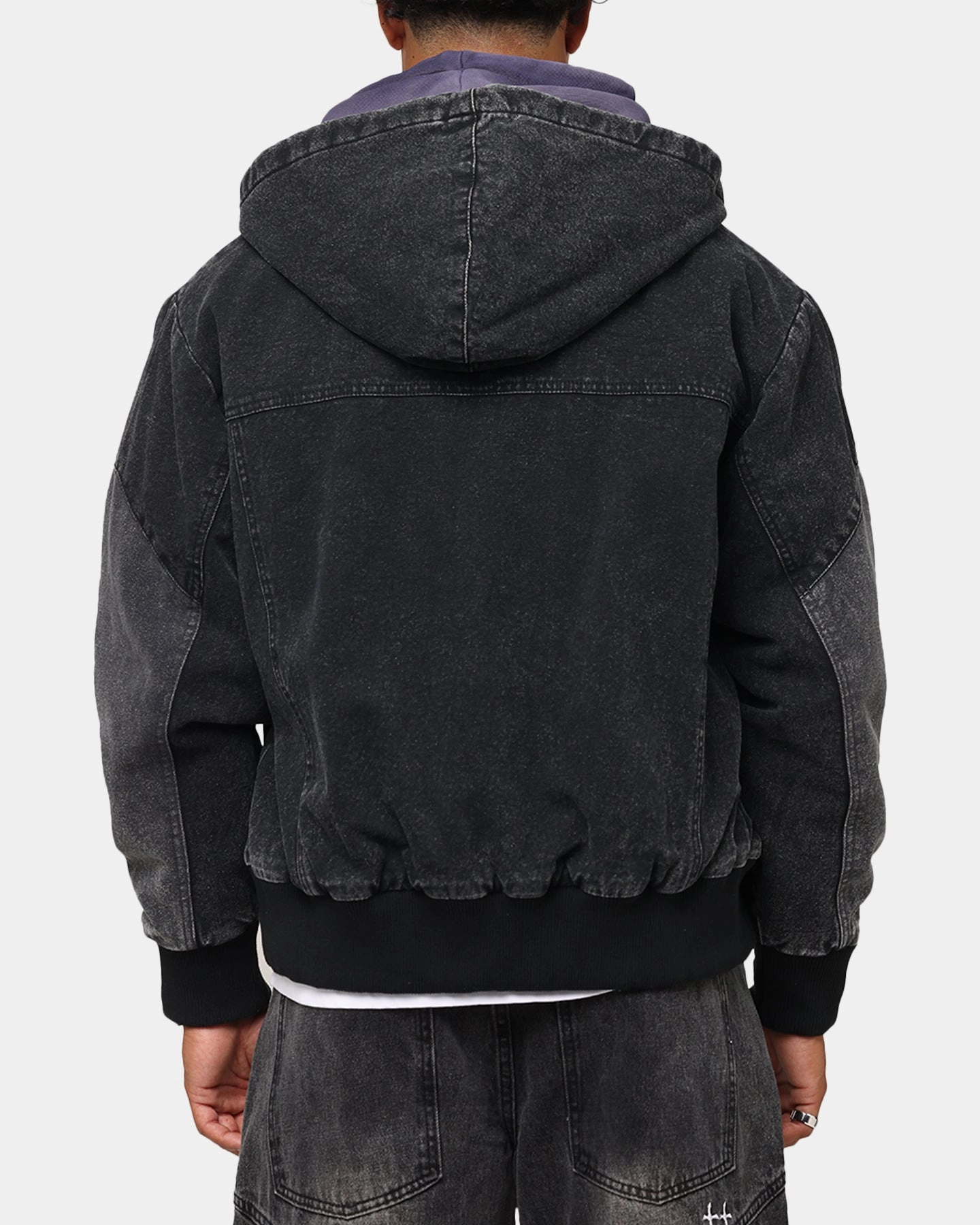 Shaving-cream Kindness Saint Morta Hooded Workwear Jacket Black/Grey