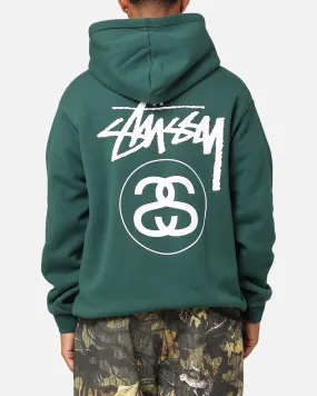 Sleek Outerwear Stussy SS Link Fleece Hoodie Forest