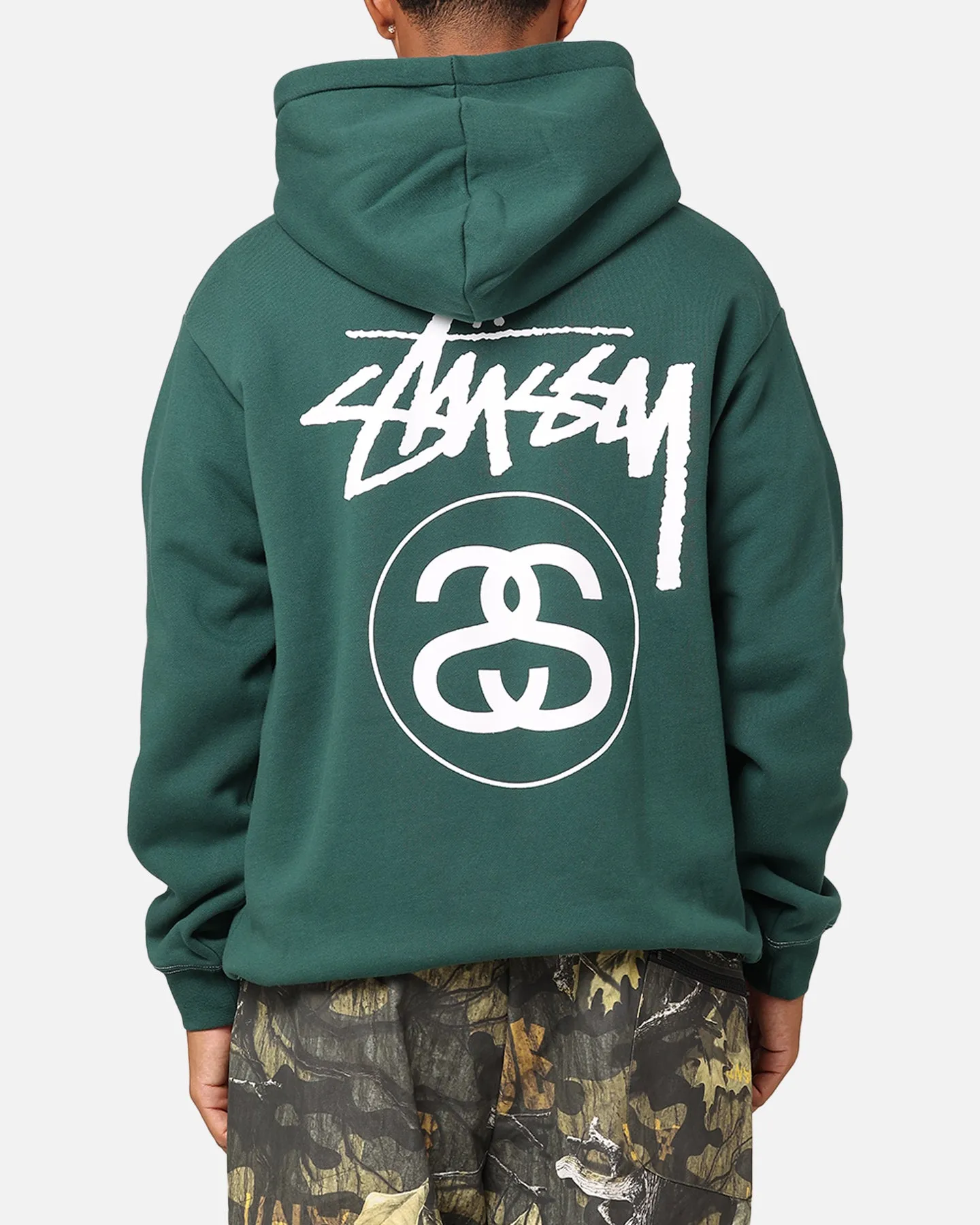 Sleek Outerwear Stussy SS Link Fleece Hoodie Forest