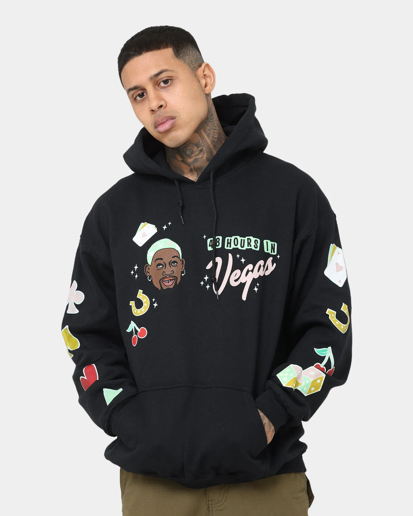 Rodman Brand 48 Hours In Vegas Hoodie Black windy Multi Seasonal