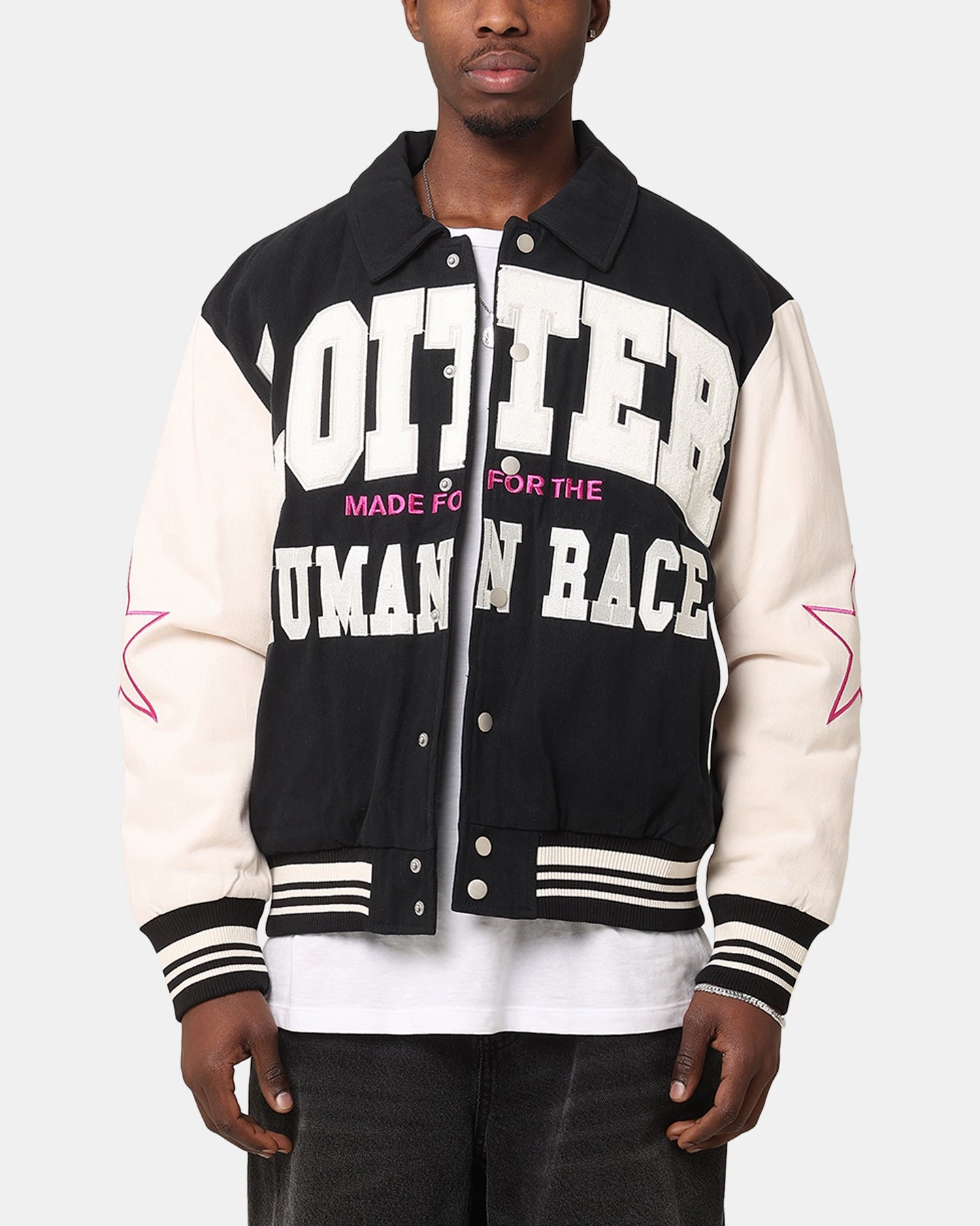 Eyeliner Range Loiter Vice City Varsity Jacket Black