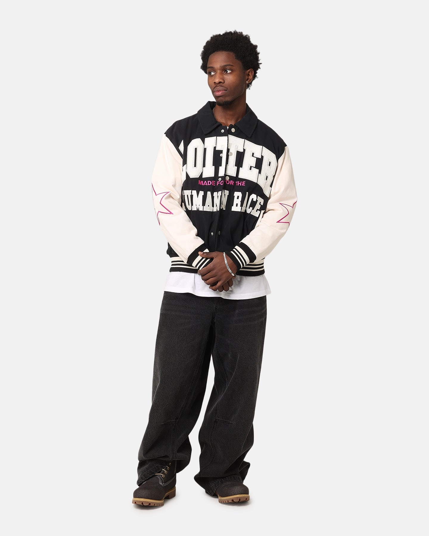 Loiter Vice City Varsity Jacket Black Casual Use