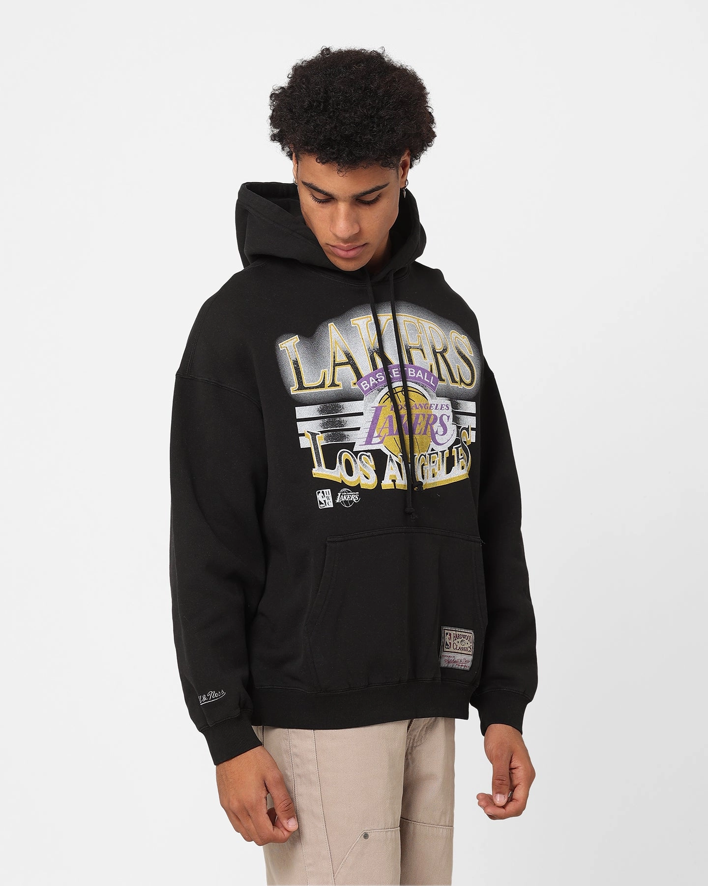 Mitchell & Ness Los Angeles Lakers Glow Arch Hoodie Faded Black Draw