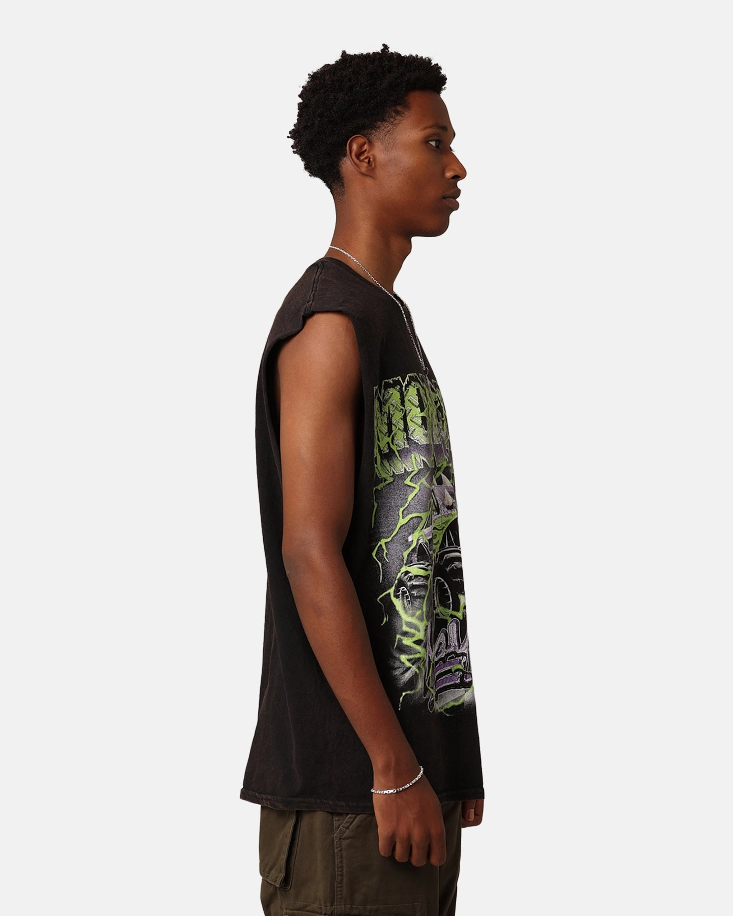 Goat Crew Monster Mayhem Muscle T-Shirt Black Wash Machine washable layerable