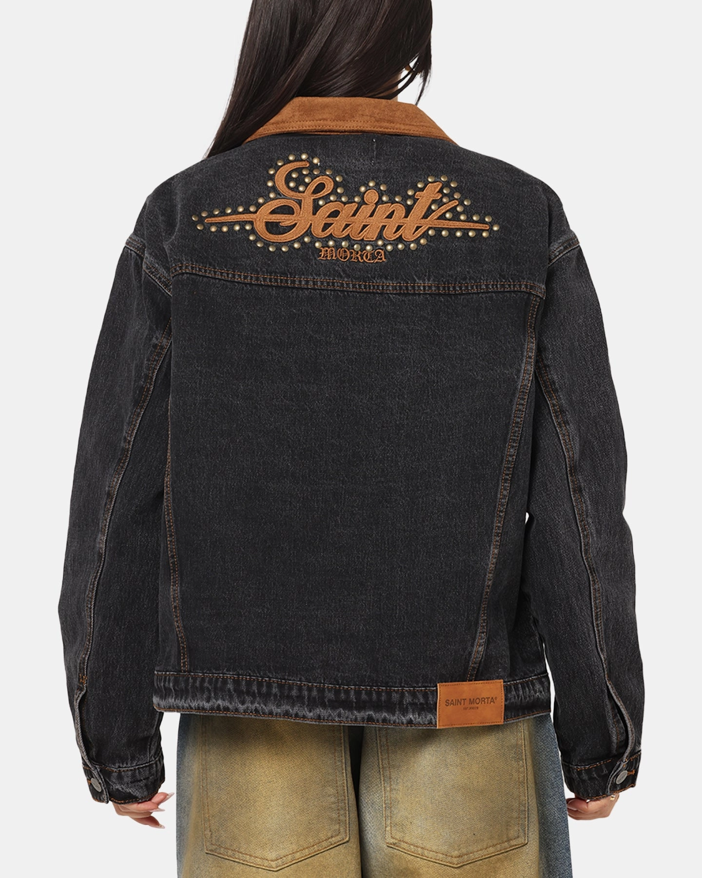Saint Morta Rodeo Drive Denim Jacket Black Shadow Opportunity Sports Jacket