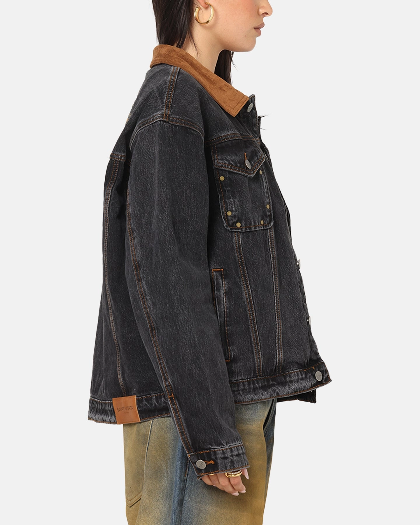 Saint Morta Rodeo Drive Denim Jacket Black Shadow suitable for religious ceremonies