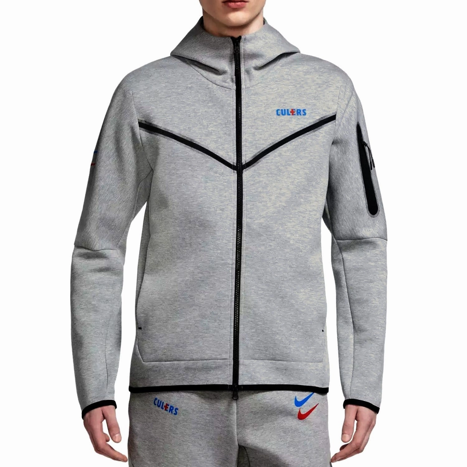 NonSlip Waistband FC Barcelona grey "Culers" Tech Fleece presentation tracksuit 2022/23 - Nike