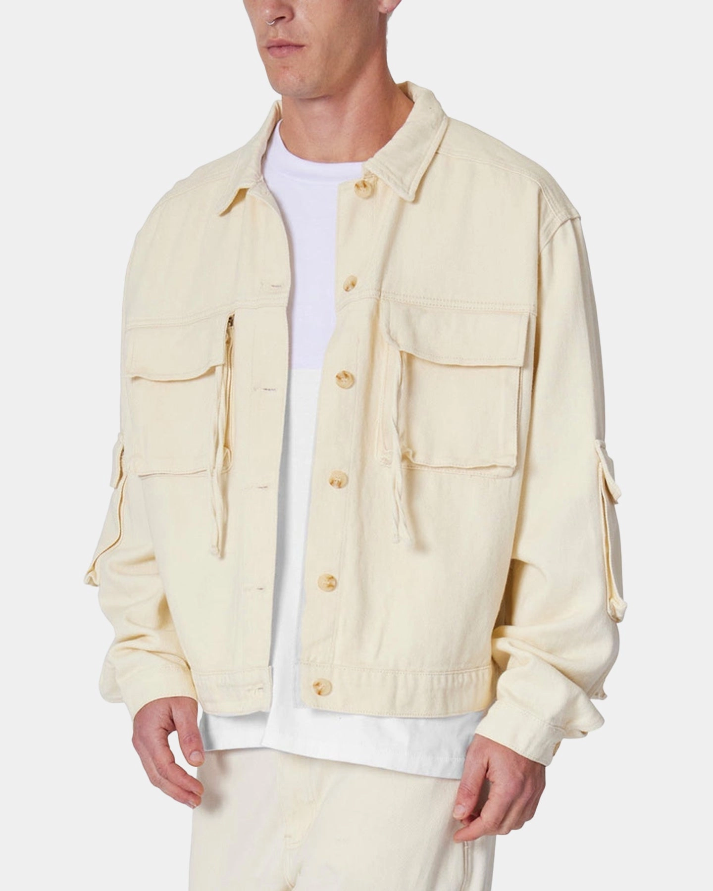 MNML Brushed Twill Cargo Jacket Khaki budget-friendly graduation