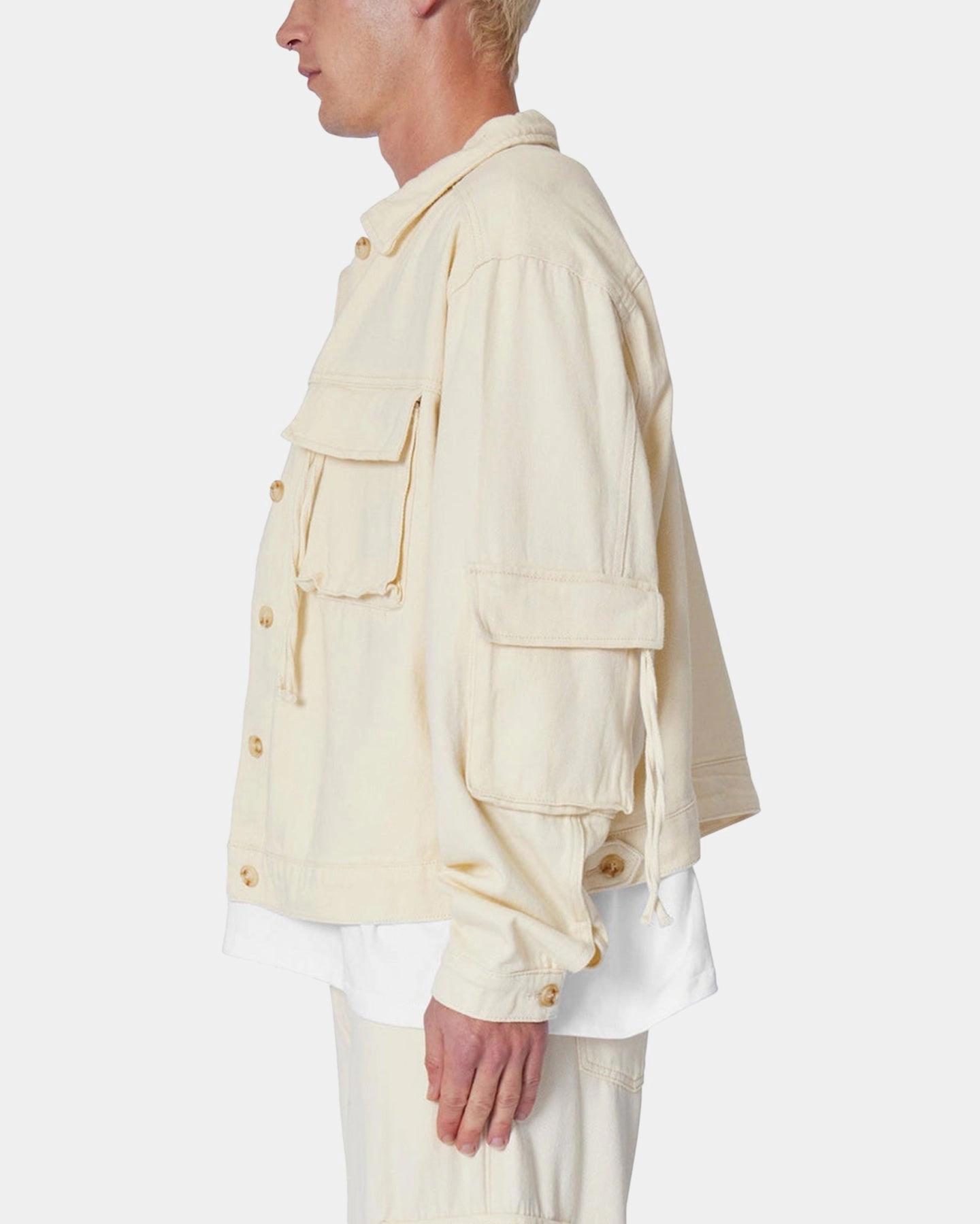 Flexible Movement MNML Brushed Twill Cargo Jacket Khaki