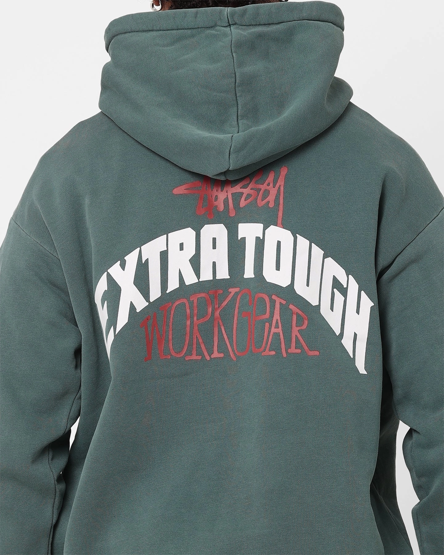 Stussy Extra Tough 50-50 Hoodie Pigment Moss Green Impact Internal Security Pocket