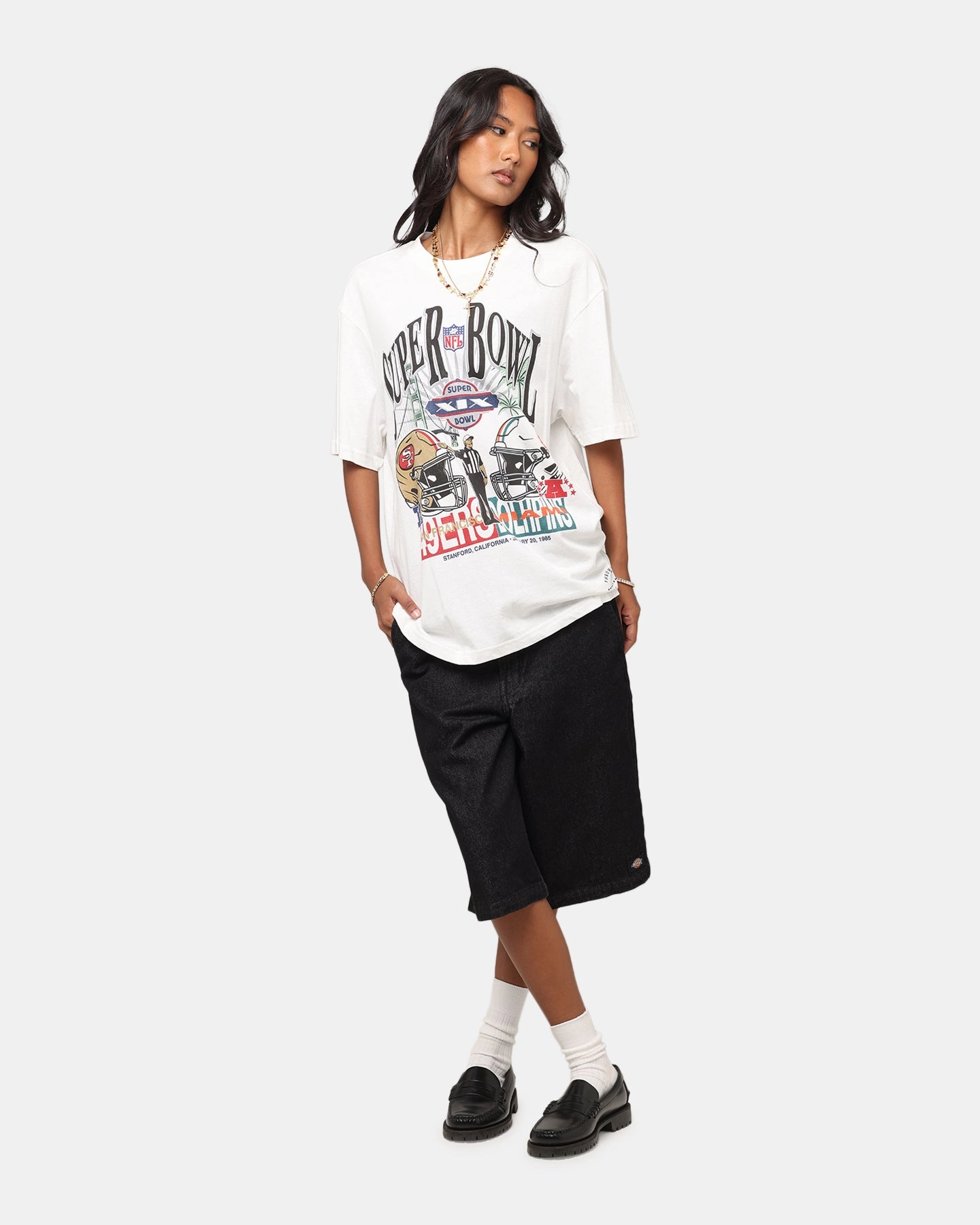 Mitchell & Ness Super Bowl XIX Match Up T-Shirt Vintage White Summer Comfort