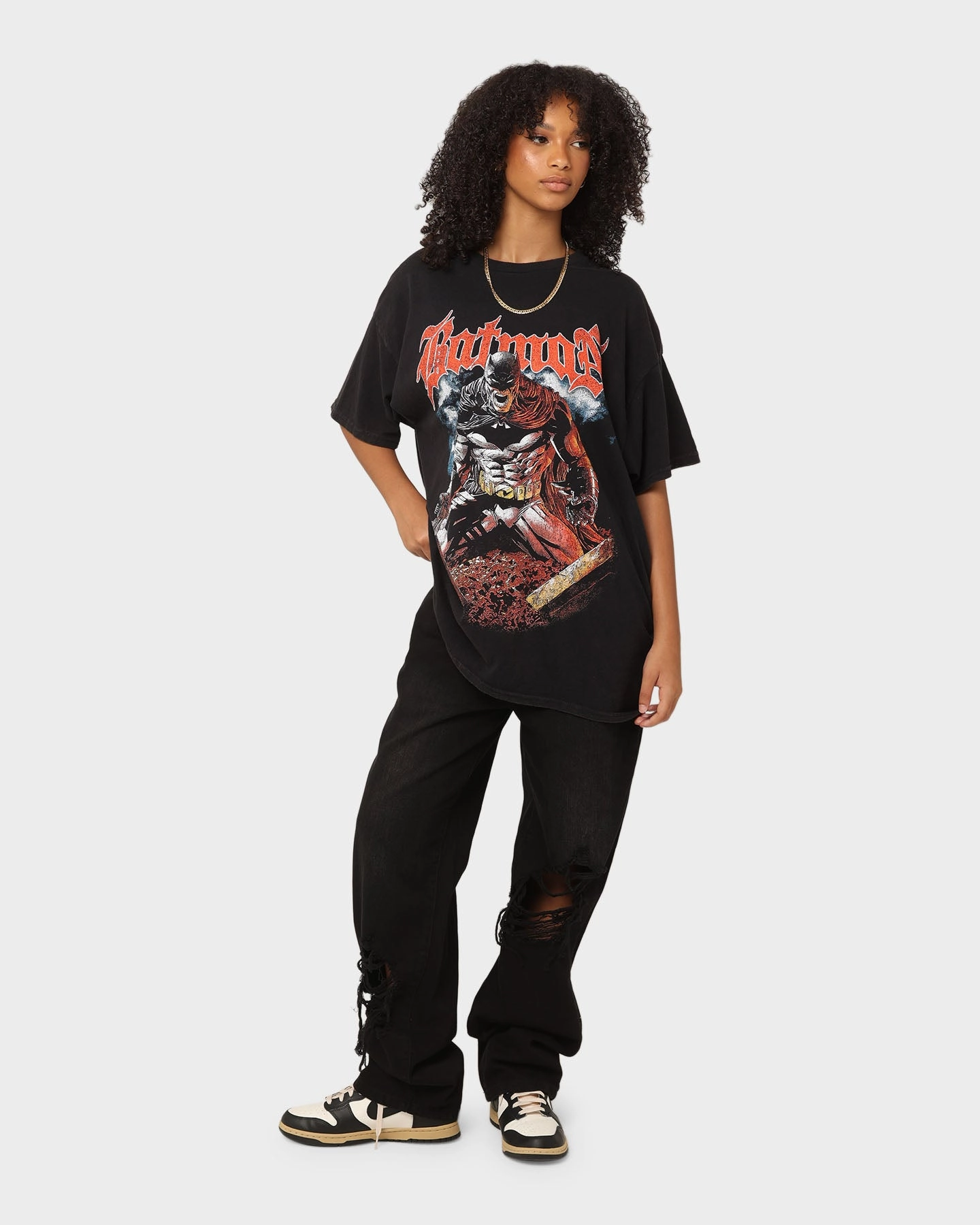 Goat Crew X DC Batman Metal Vintage T-Shirt Black Wash Ultra Soft Blended Textile