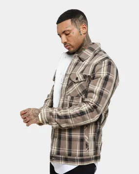 Saint Morta Prima Sherpa Jacket Brown Noise Reduced Fabric