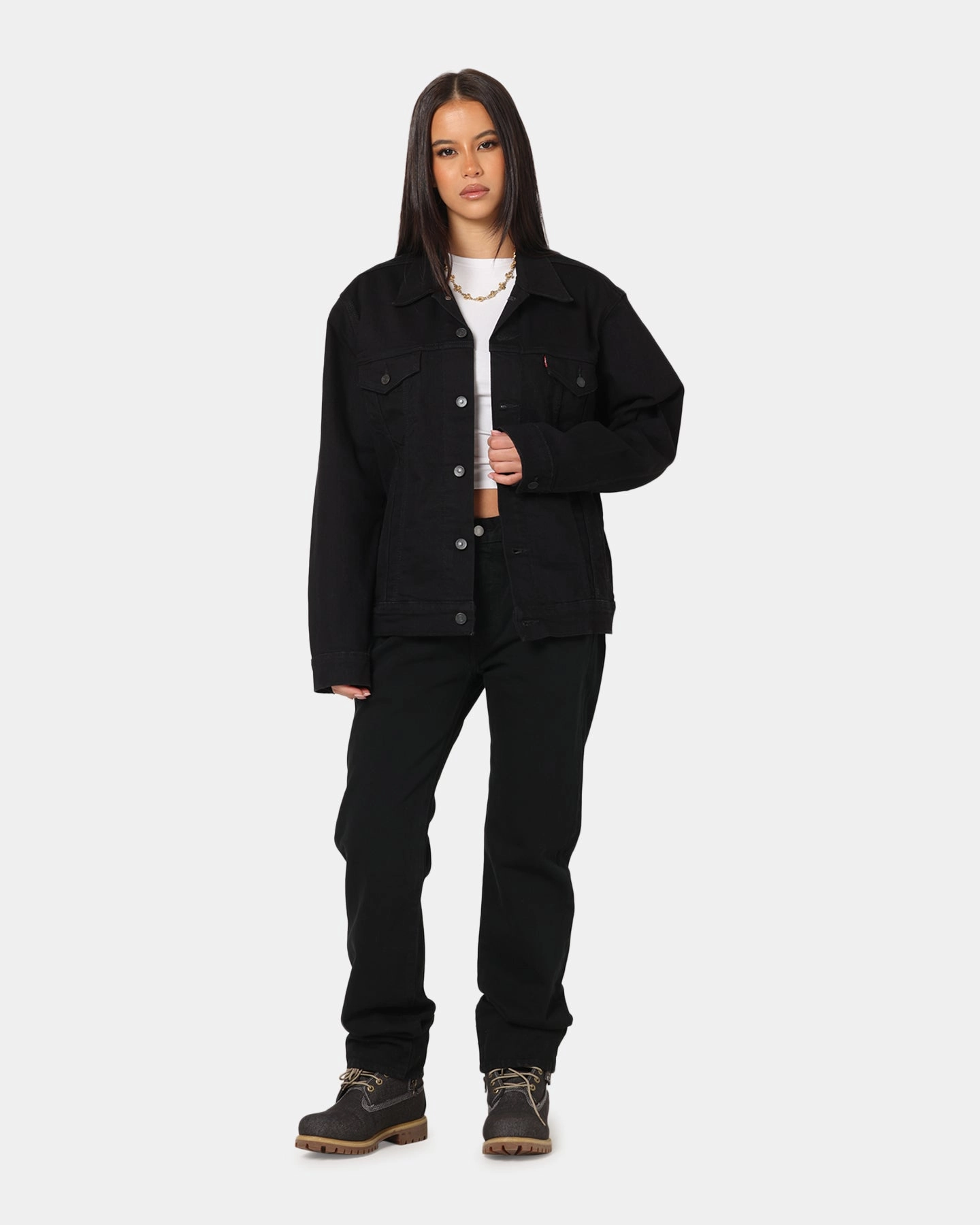 Trail Style Restore Levi Strauss And Co Denim Trucker Jacket Black