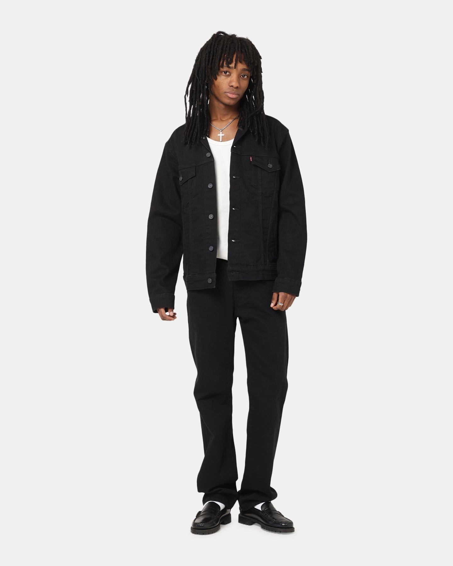 teens' anti static Levi Strauss And Co Denim Trucker Jacket Black