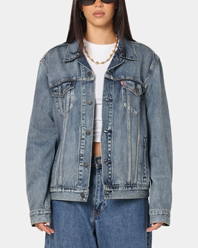 Levi Strauss And Co Denim Trucker Jacket Sky Bonded Zippers