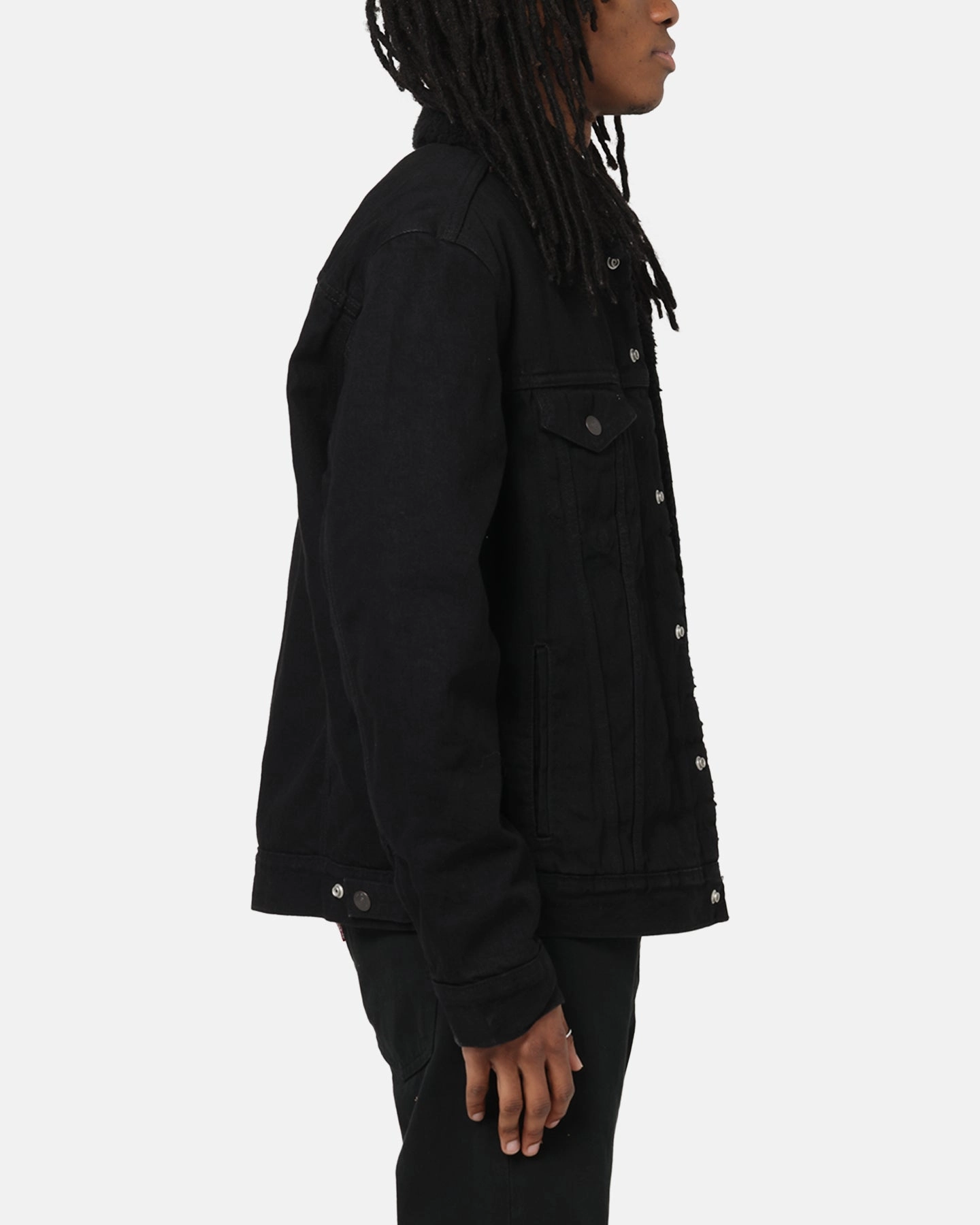 Formula Solid Levi Strauss And Co Relaxed Fit Sherpa Trucker Jacket Black