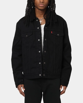 Warm Outer Layer Levi Strauss And Co Relaxed Fit Sherpa Trucker Jacket Black