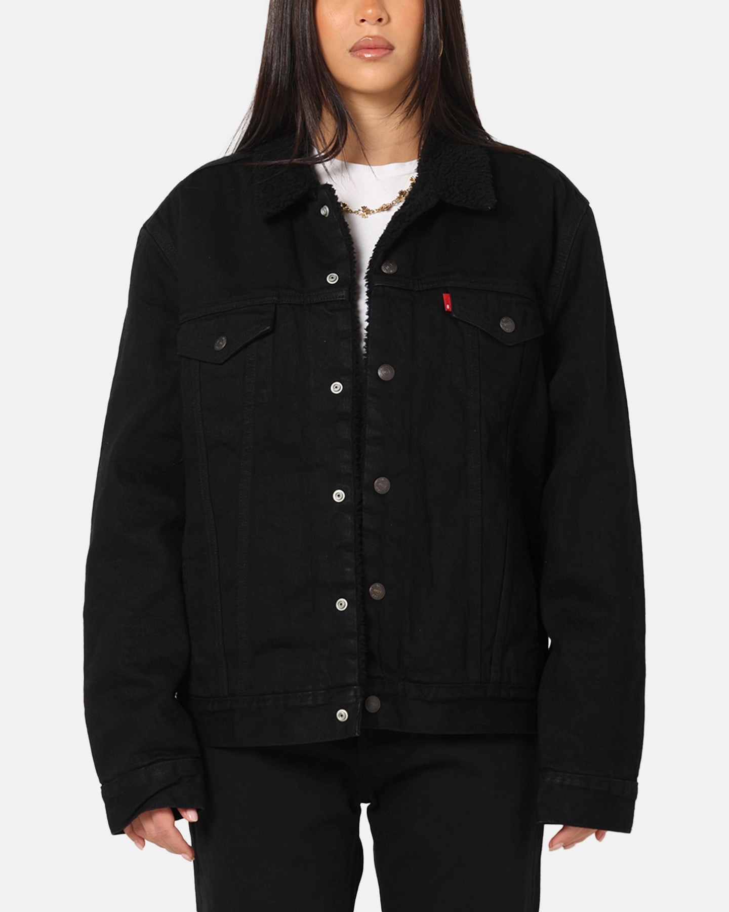 Variable Baffle Sizing Waterproof Wear Levi Strauss And Co Relaxed Fit Sherpa Trucker Jacket Black