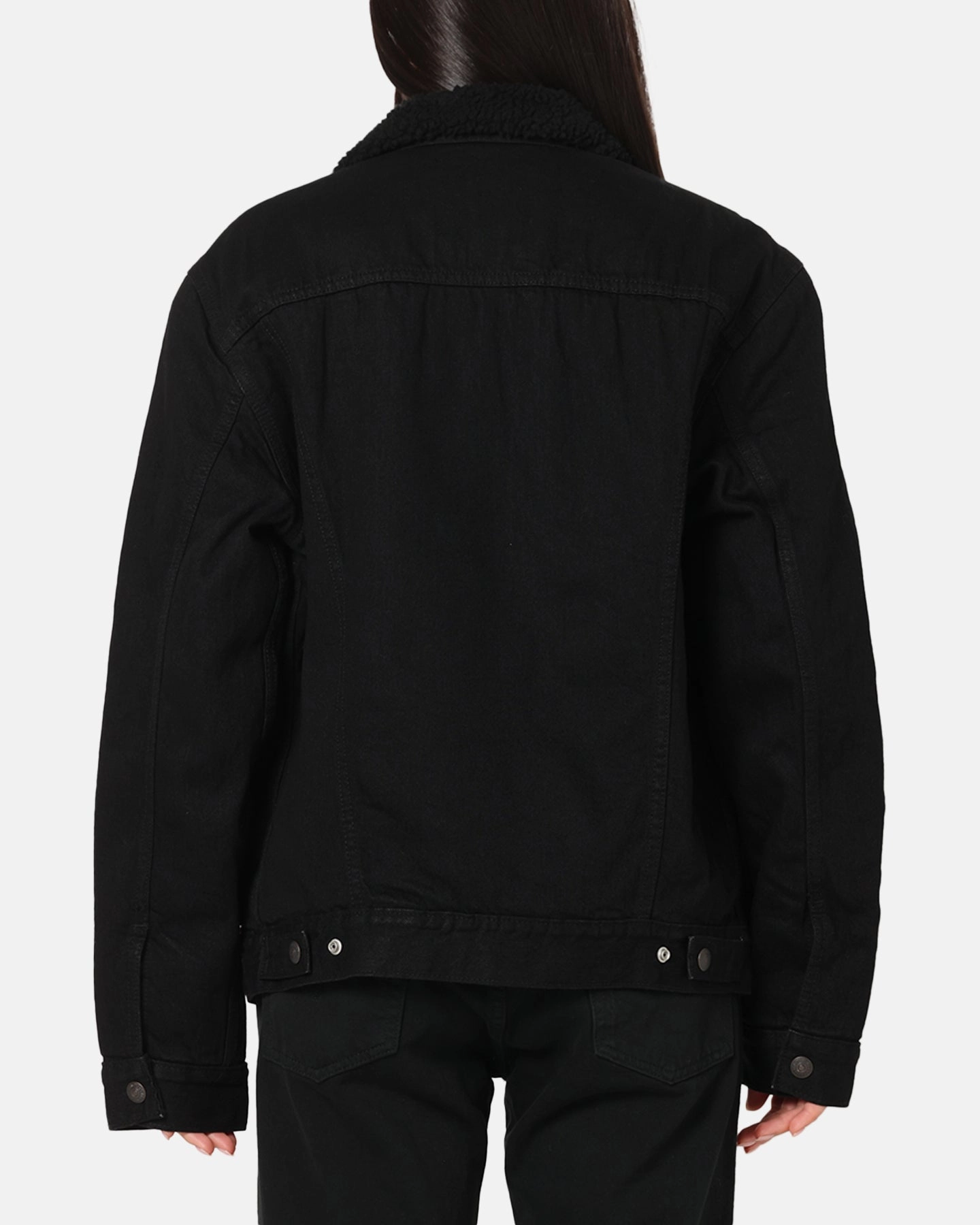 suitable for day wear Levi Strauss And Co Relaxed Fit Sherpa Trucker Jacket Black