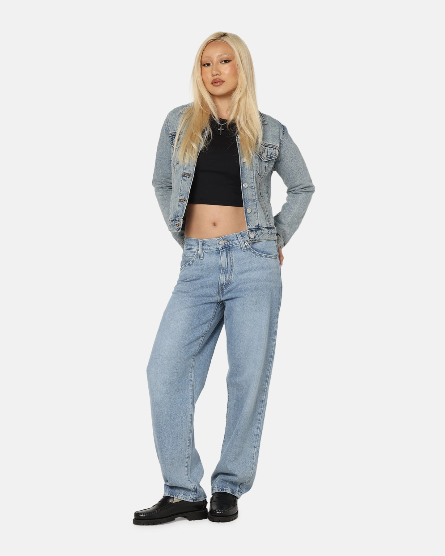 Balanced Fit Beach Day Versatile Soft Levi Strauss And Co Women's '94 Baggy Denim Jeans Blue