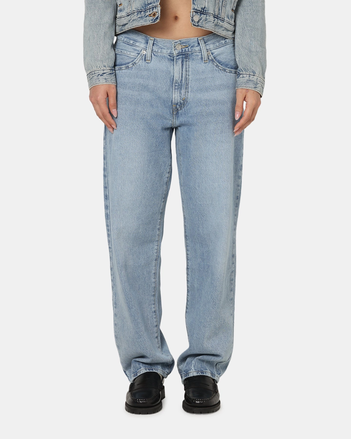 Levi Strauss And Co Women's '94 Baggy Denim Jeans Blue Plain Comfort