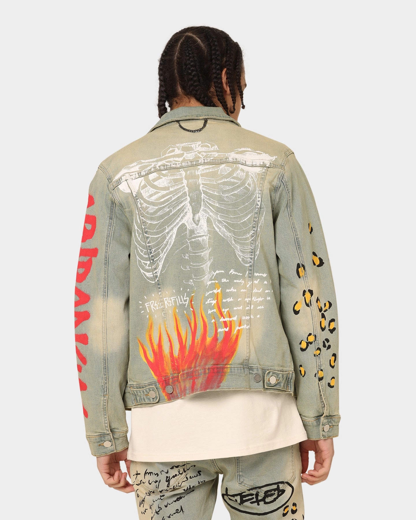 Lifted Anchors Detention Denim Jacket Blue Ventilated Back Panel Ribbed Cuffs