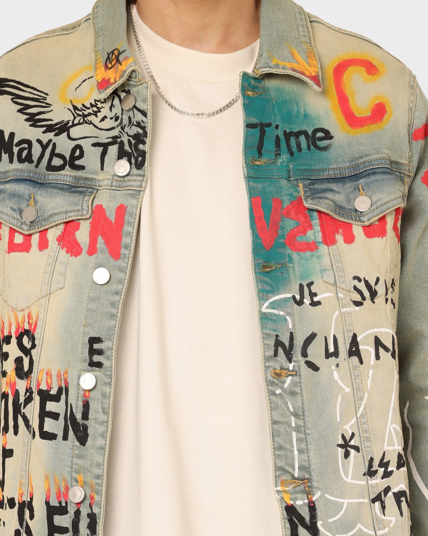 Aid Lifted Anchors Detention Denim Jacket Blue