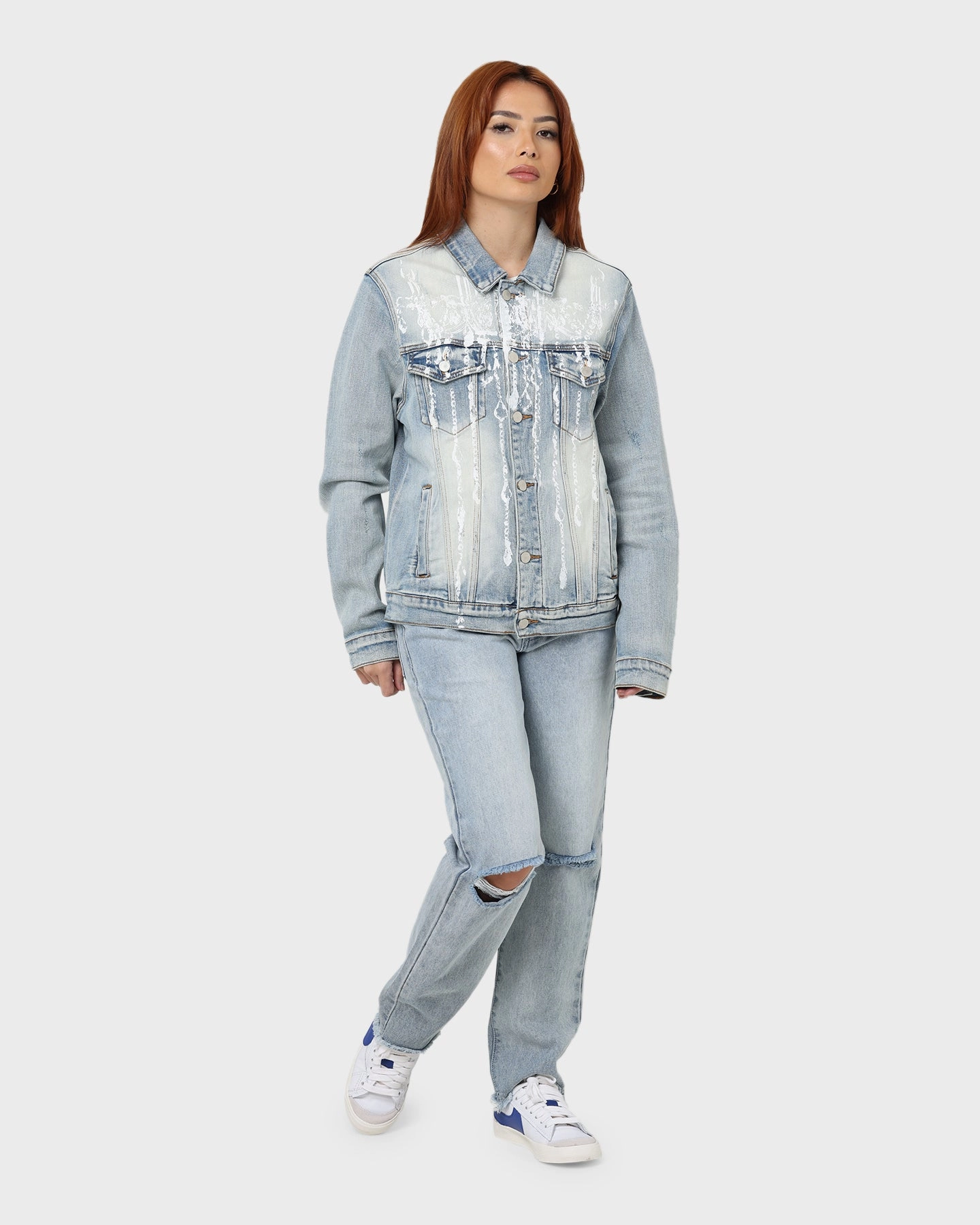 Smooth Feel Lifted Anchors Manhattan Denim Jacket Blue