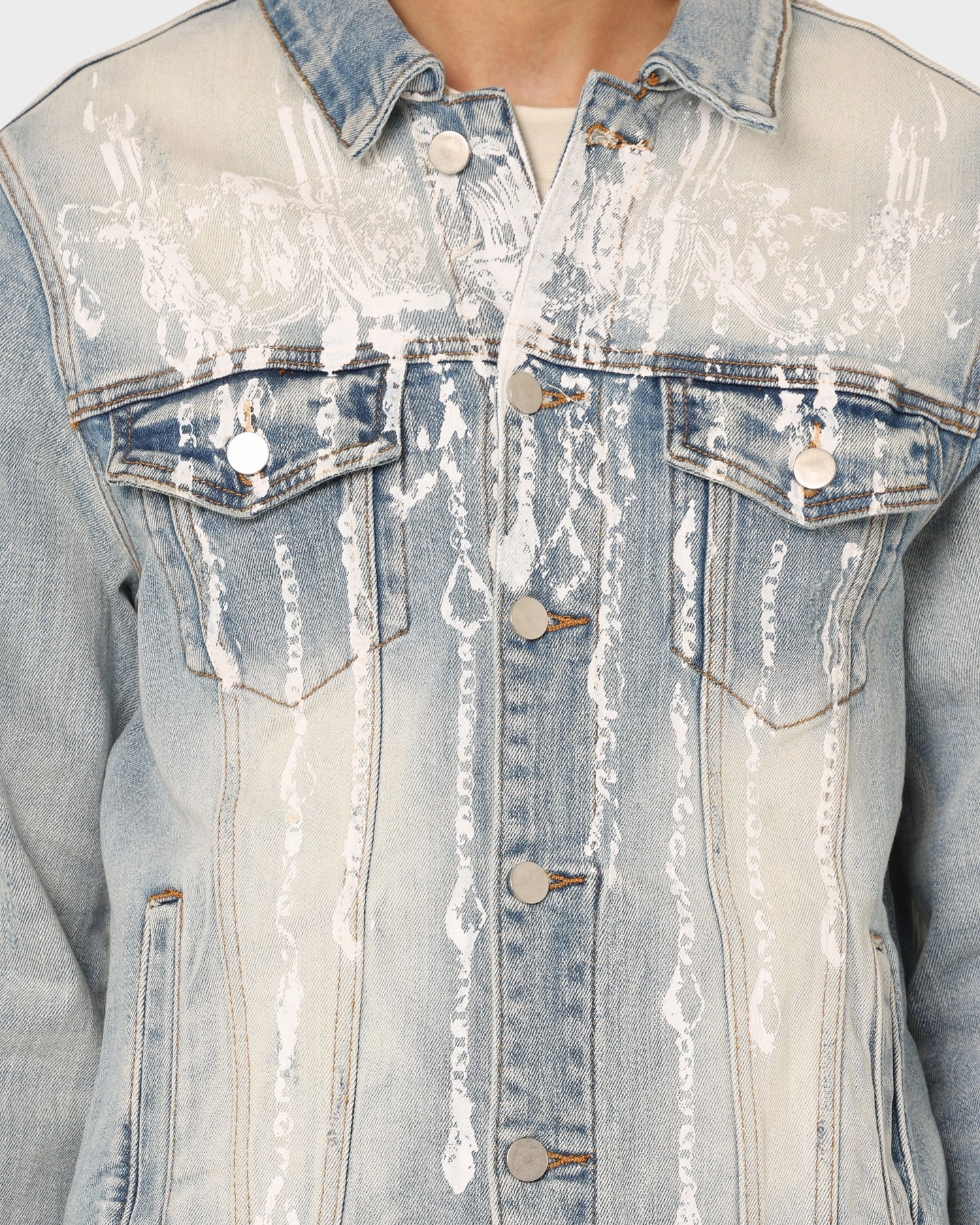 Minimalist Aesthetic Slim Profile Lifted Anchors Manhattan Denim Jacket Blue